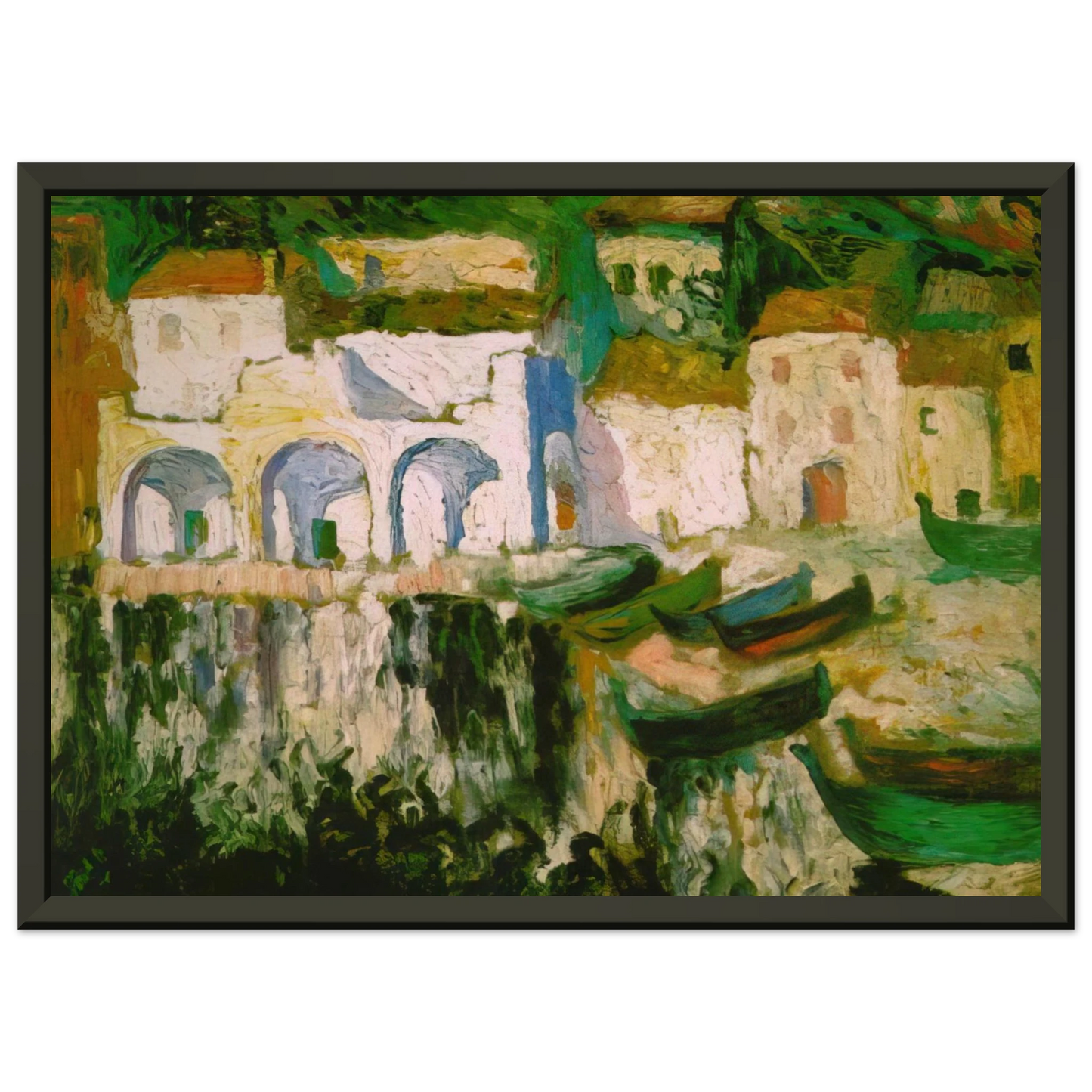 Salvador Dali VIEW OF PORTDOGUE PORT ALUGER Framed Art Print - Aluminum Frame - 60x80 cm / 24x32 inches