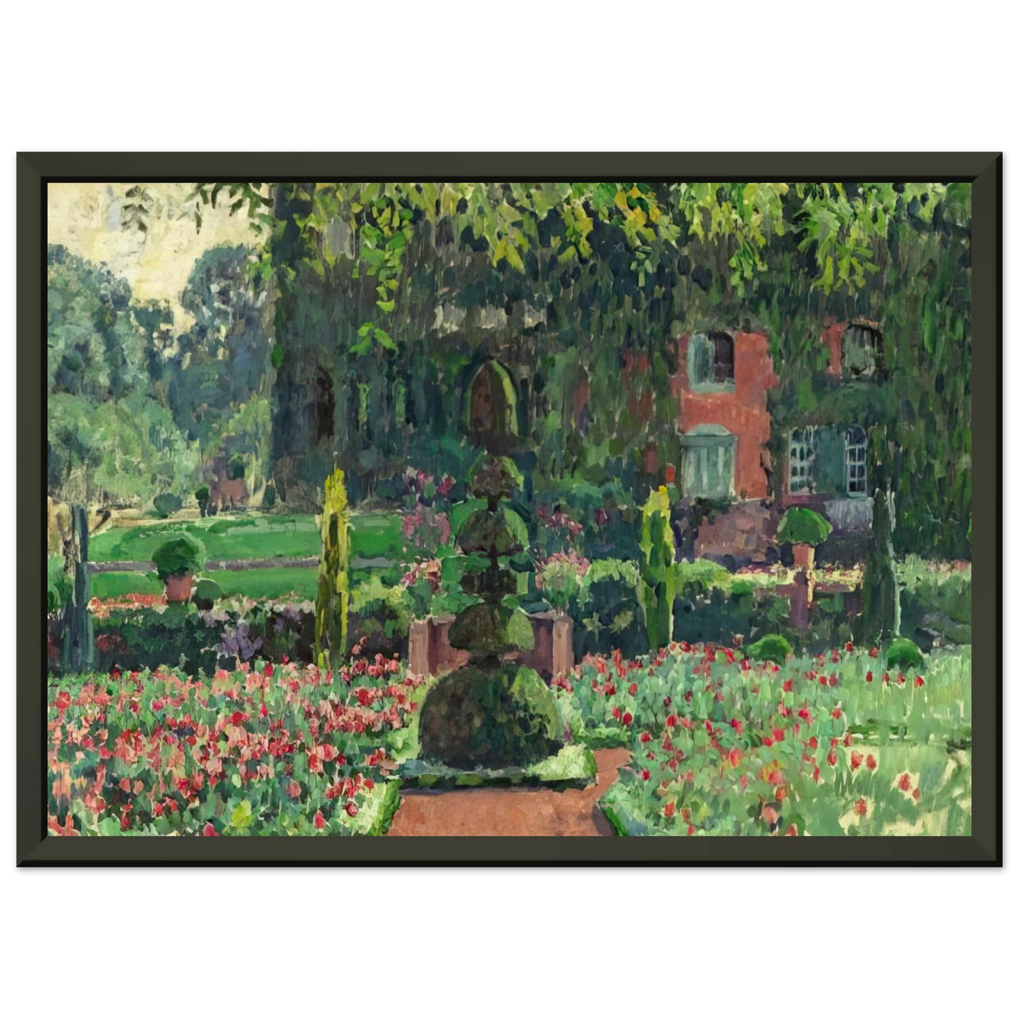 Theo van Rysselberghe GARDEN IN SUMMER 1924 Framed Art Print - Aluminum Frame - 70x100 cm / 28x40 inches