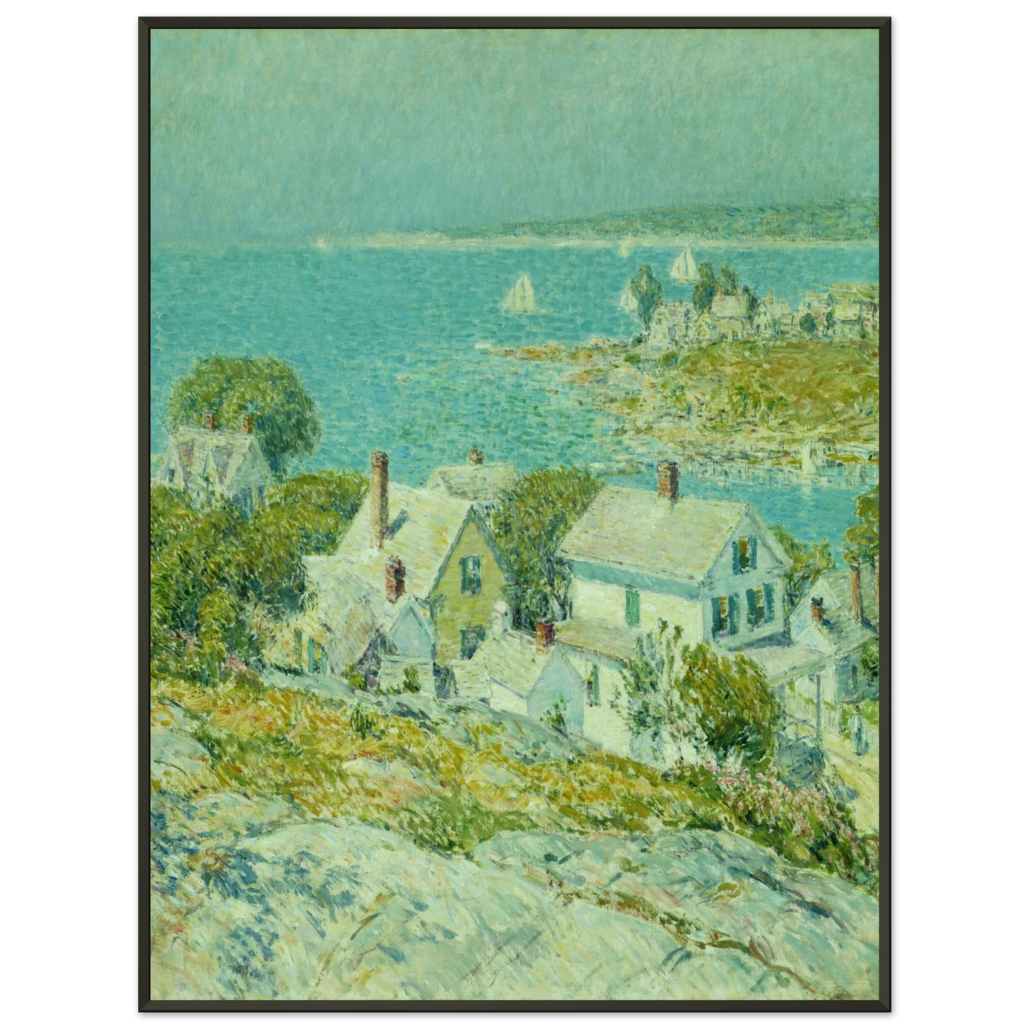 Childe Hassam New England Headlands Framed Art Print - Aluminum Frame - 40x50 cm / 16x20 inches