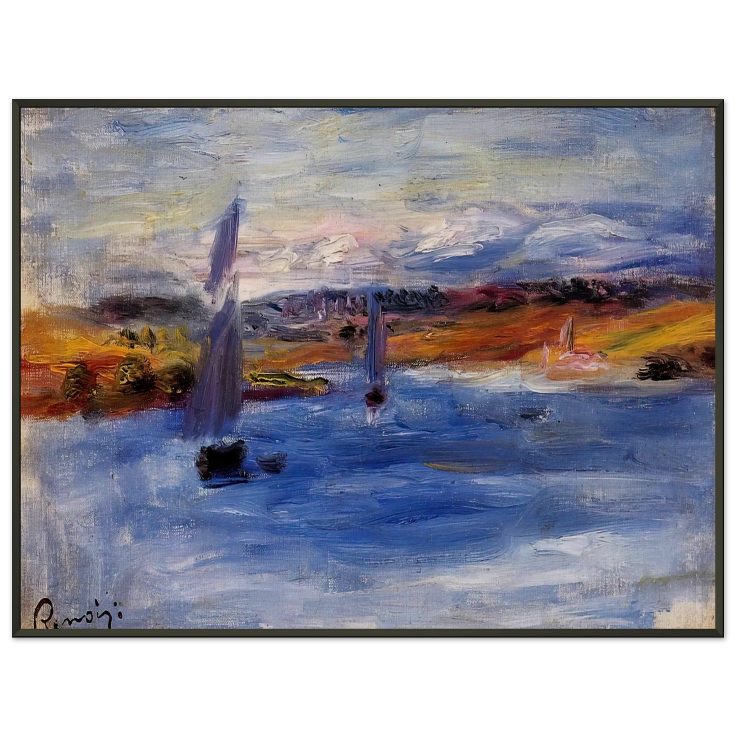 PierreAuguste Renoir Sailboats Framed Art Print - Aluminum Frame - 70x100 cm / 28x40 inches