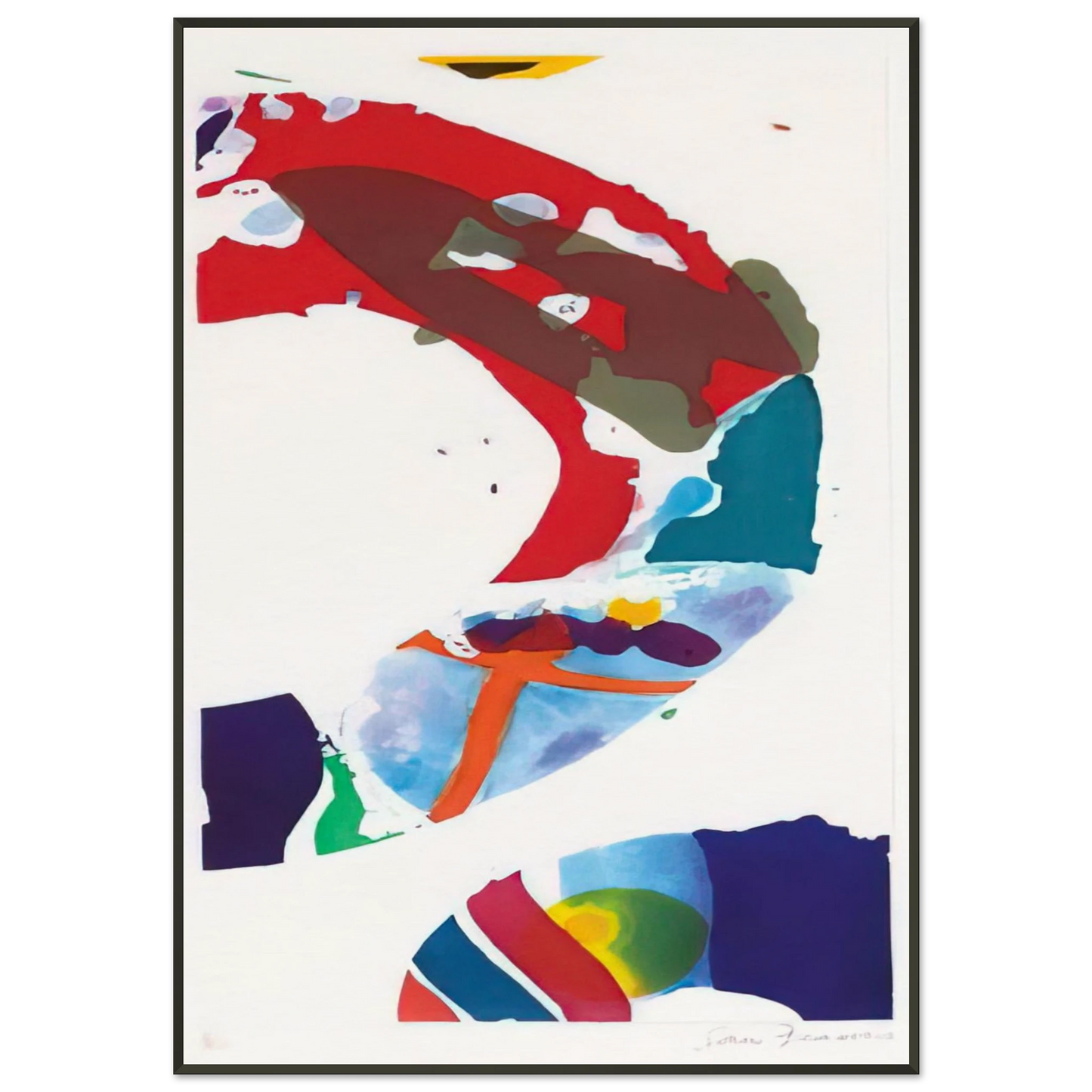 Sam Francis Untitled SFE 090 Framed Art Print - Aluminum Frame - 21x29.7 cm / 8x12"