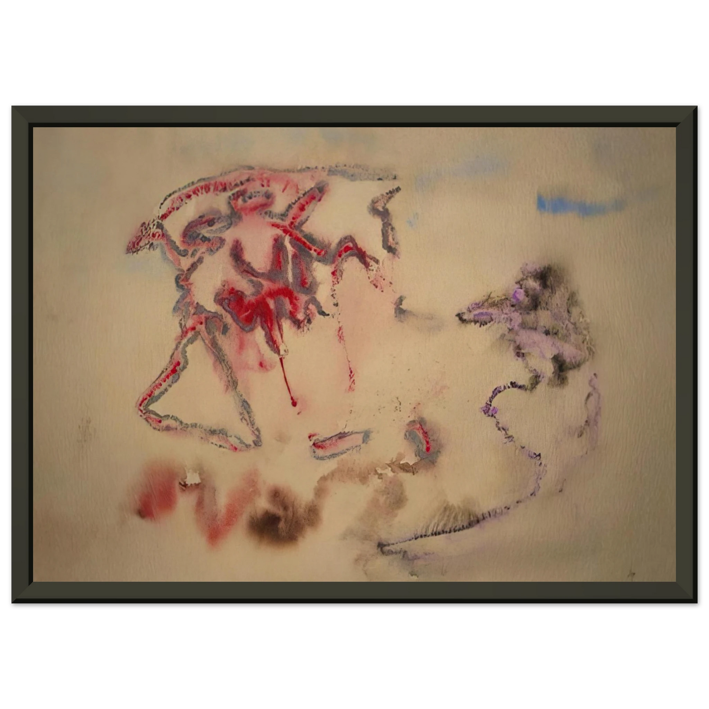 Henri Michaux UNTITLED 1958 Framed Art Print - Aluminum Frame - 60x80 cm / 24x32 inches