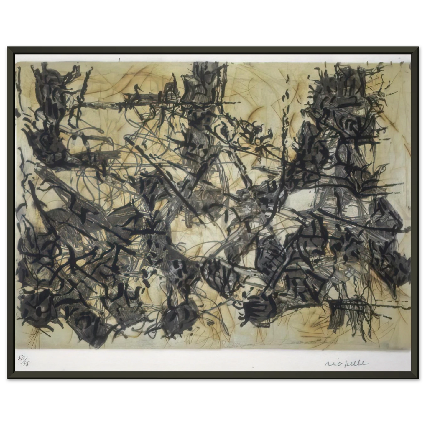 JeanPaul Riopelle Constructions chimeriques Framed Art Print - Aluminum Frame - 60x80 cm / 24x32 inches