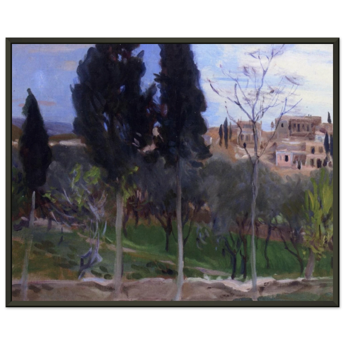 John Singer Sargent Mediterranean Landscape Framed Art Print - Aluminum Frame - 70x100 cm / 28x40 inches