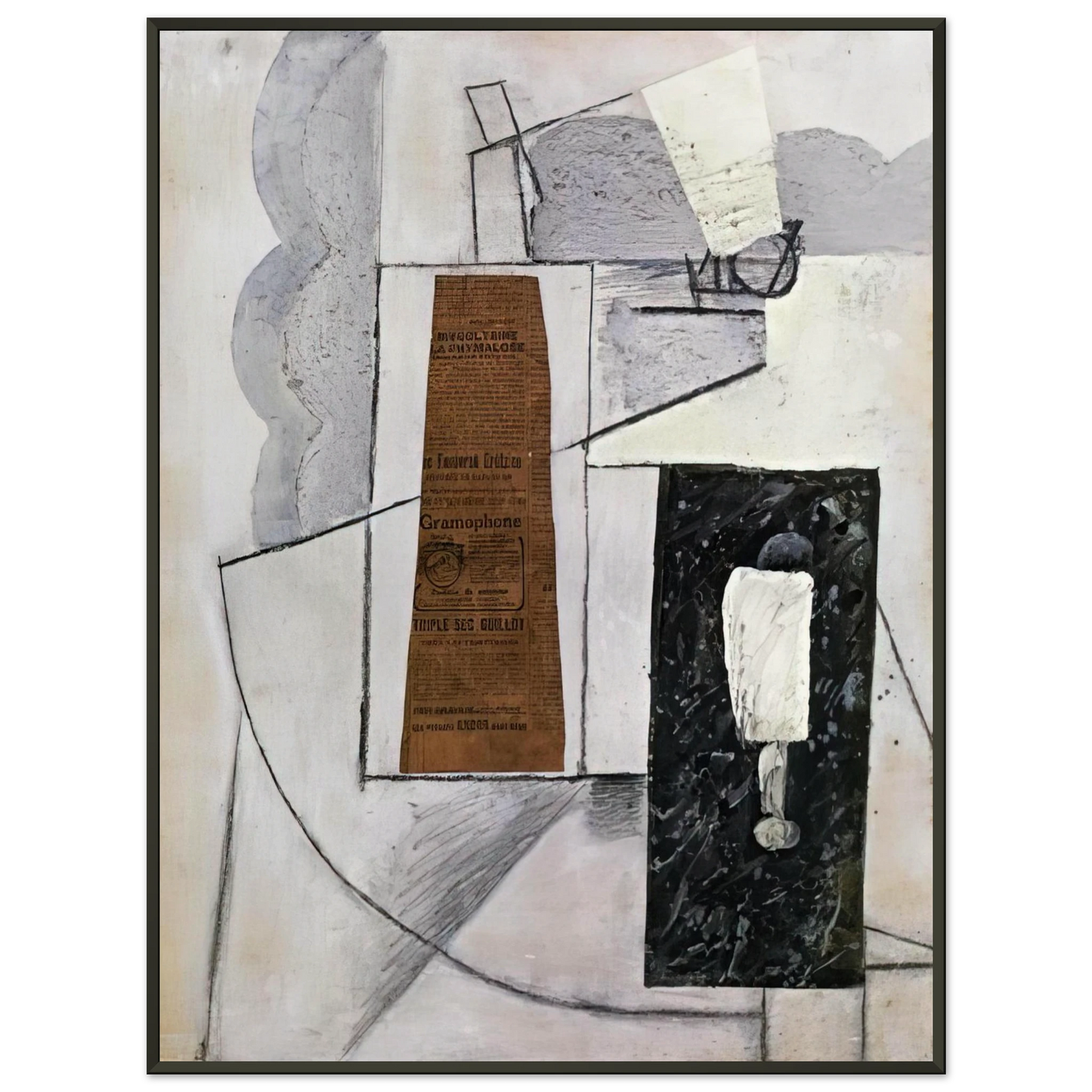 Juan Gris BOTTLE AND GLASS 1 Framed Art Print - Aluminum Frame - 60x80 cm / 24x32 inches