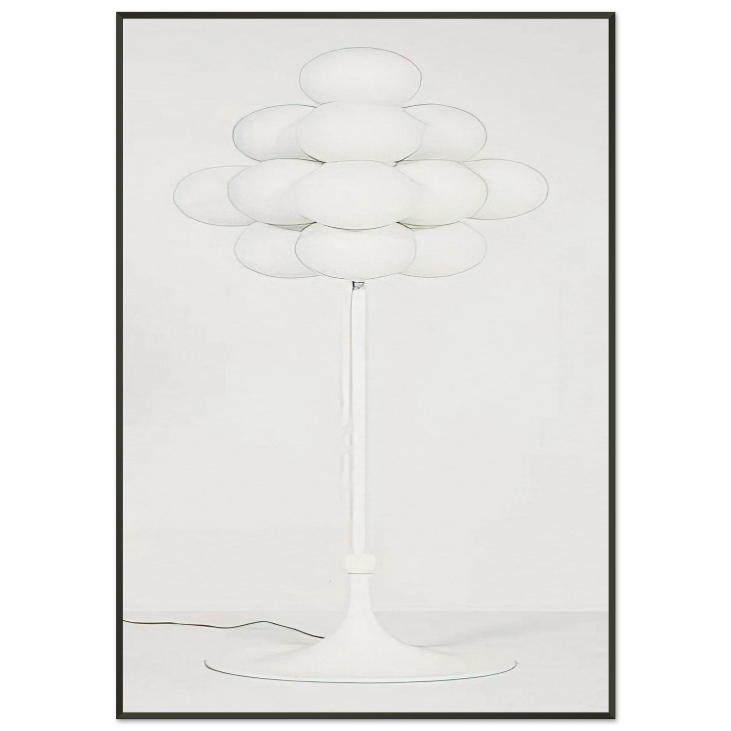 Max Bill Floor Lamp 1960 Framed Art Print - Aluminum Frame - 21x29.7 cm / 8x12"
