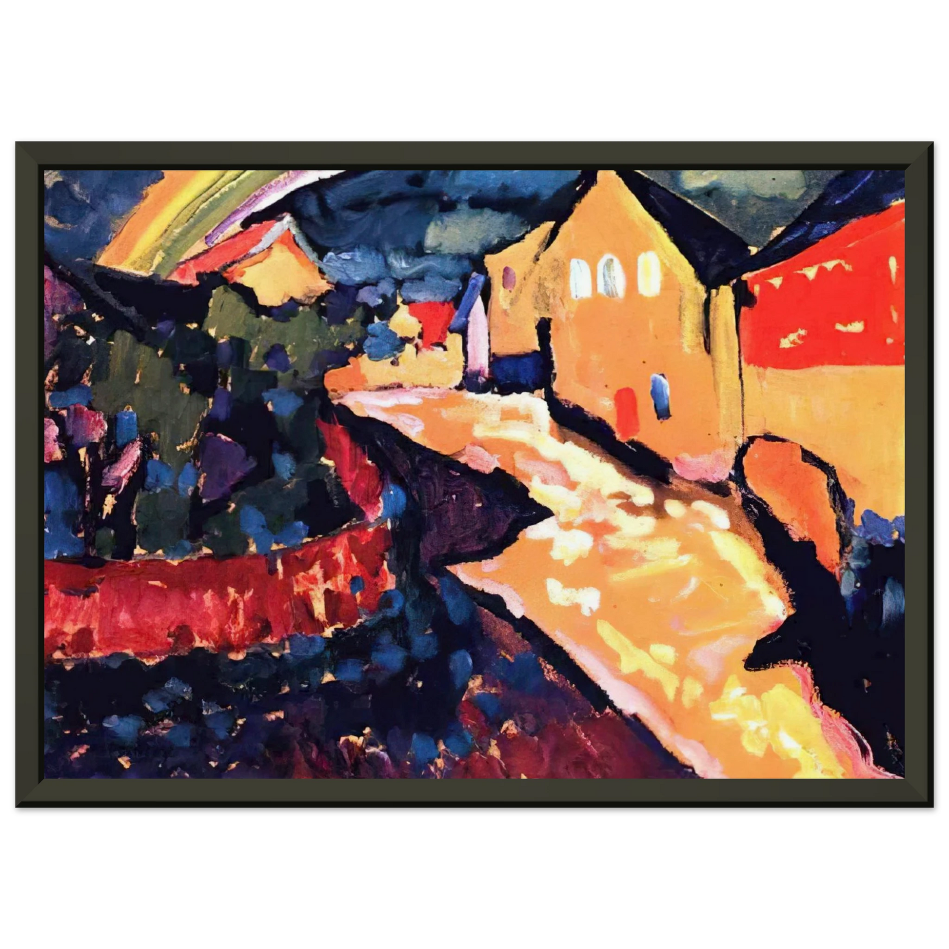 Wassily Kandinsky  MURNAU WITH RAINBOW 1909 Framed Art Print  - Aluminum Frame - 60x80 cm / 24x32 inches