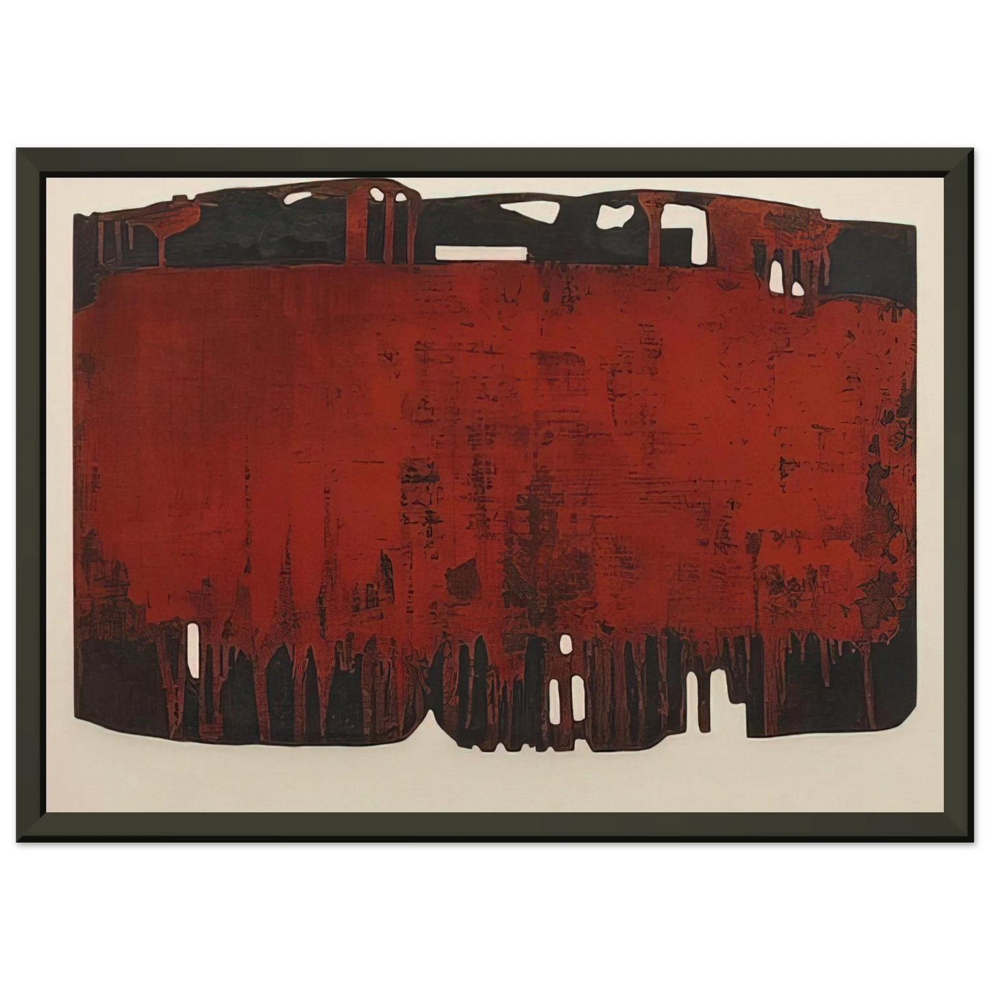 Pierre Soulages Composition rouille et noire XXV 1974 Framed Art Print - Aluminum Frame - 70x100 cm / 28x40 inches