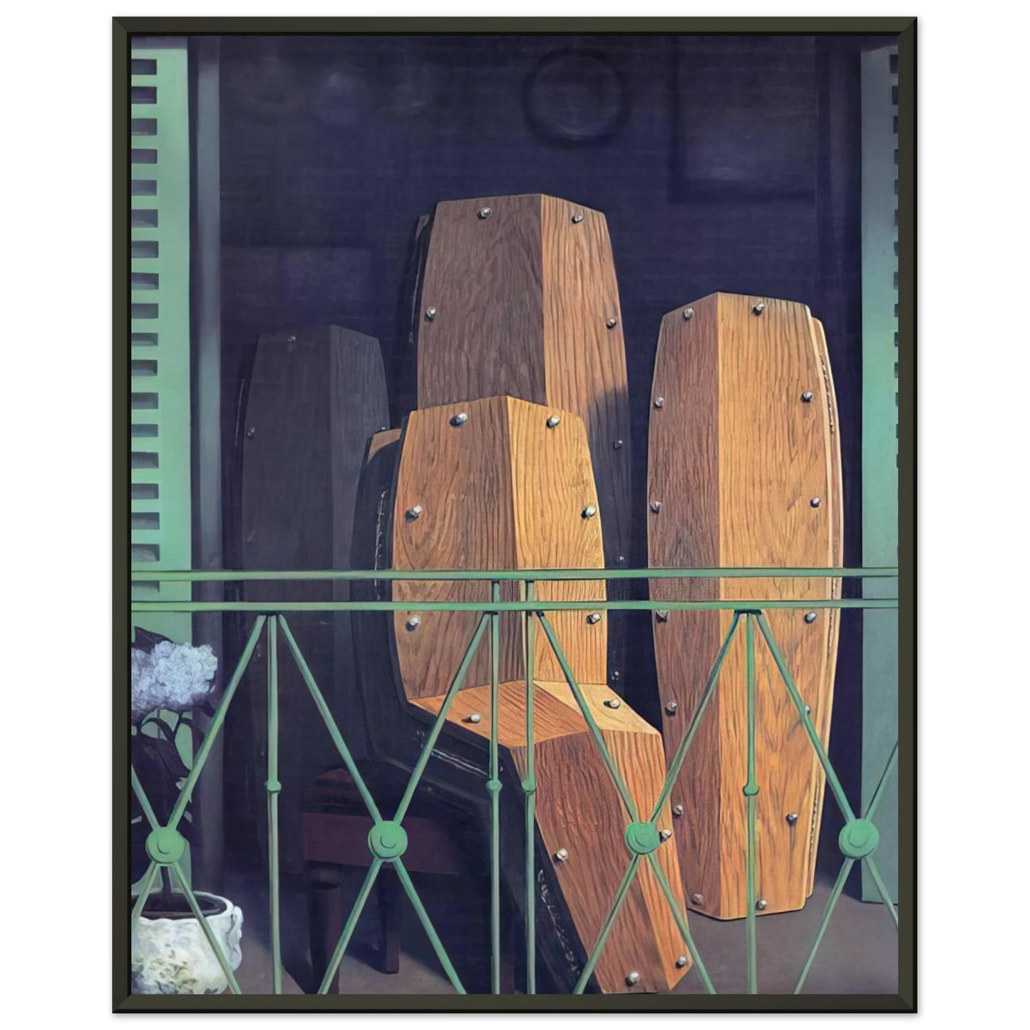 Rene Magritte MANET S BALCONY 1950 Framed Art Print - Aluminum Frame - 70x100 cm / 28x40 inches