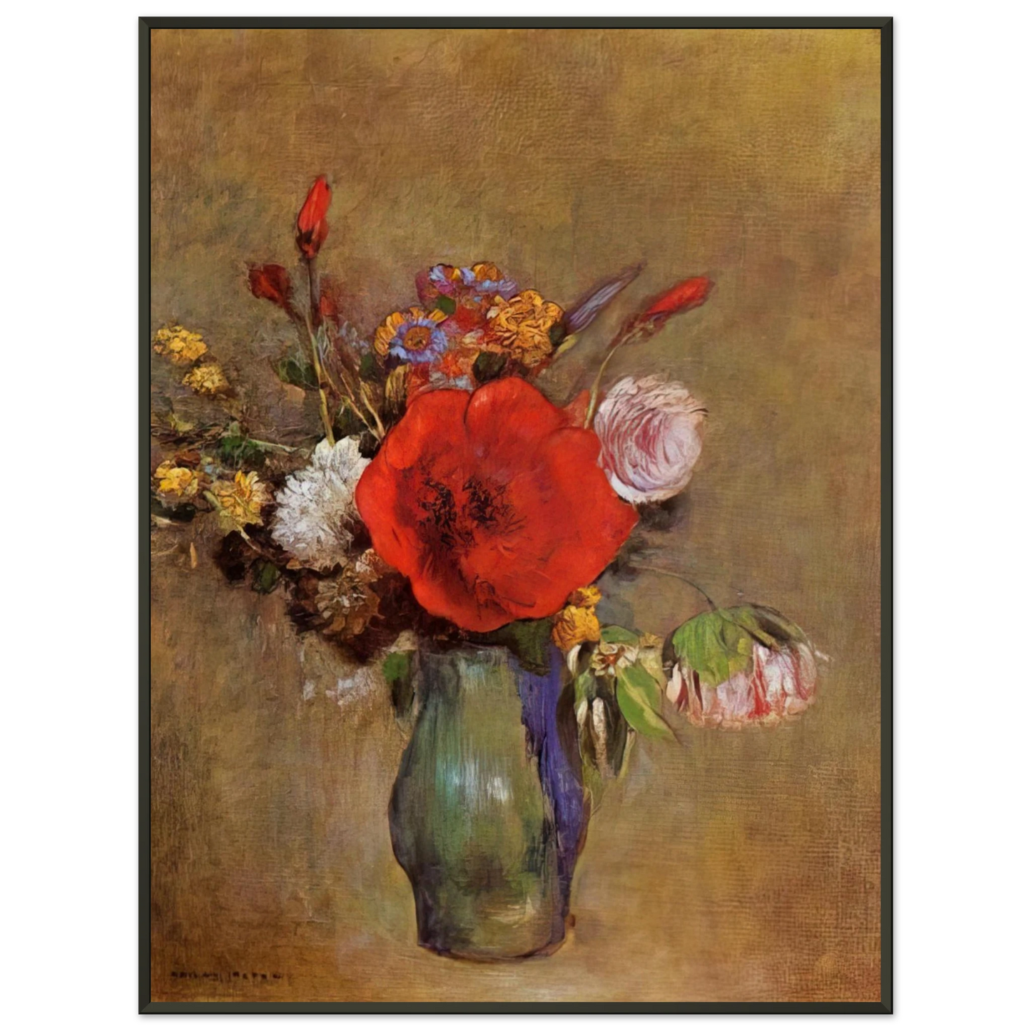 Odilon Redon VASE OF FLOWERS 11 Framed Art Print - Aluminum Frame - 60x80 cm / 24x32 inches