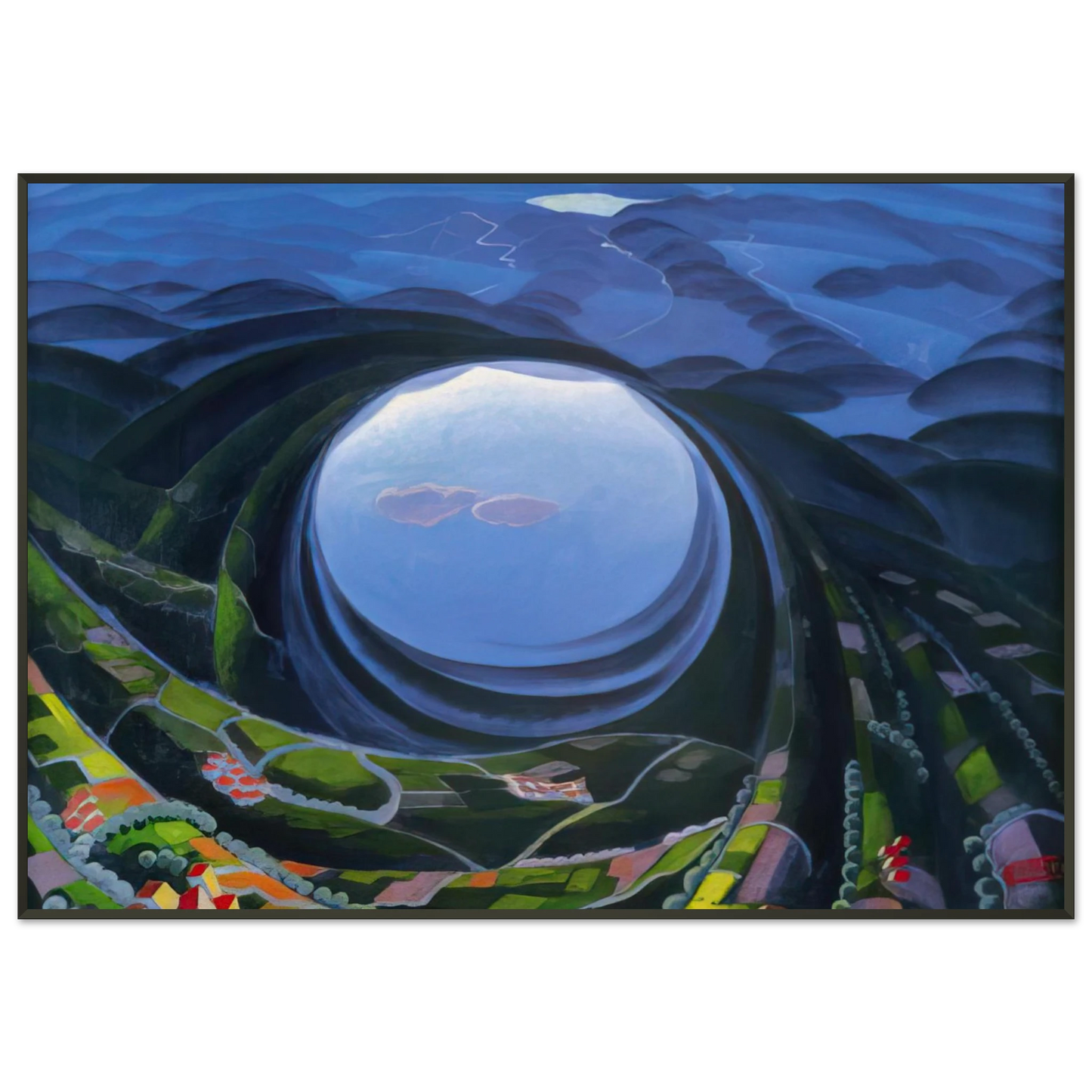 Gerardo Dottori Primavera Umbria 1923 Framed Art Print - Aluminum Frame - 21x29.7 cm / 8x12"