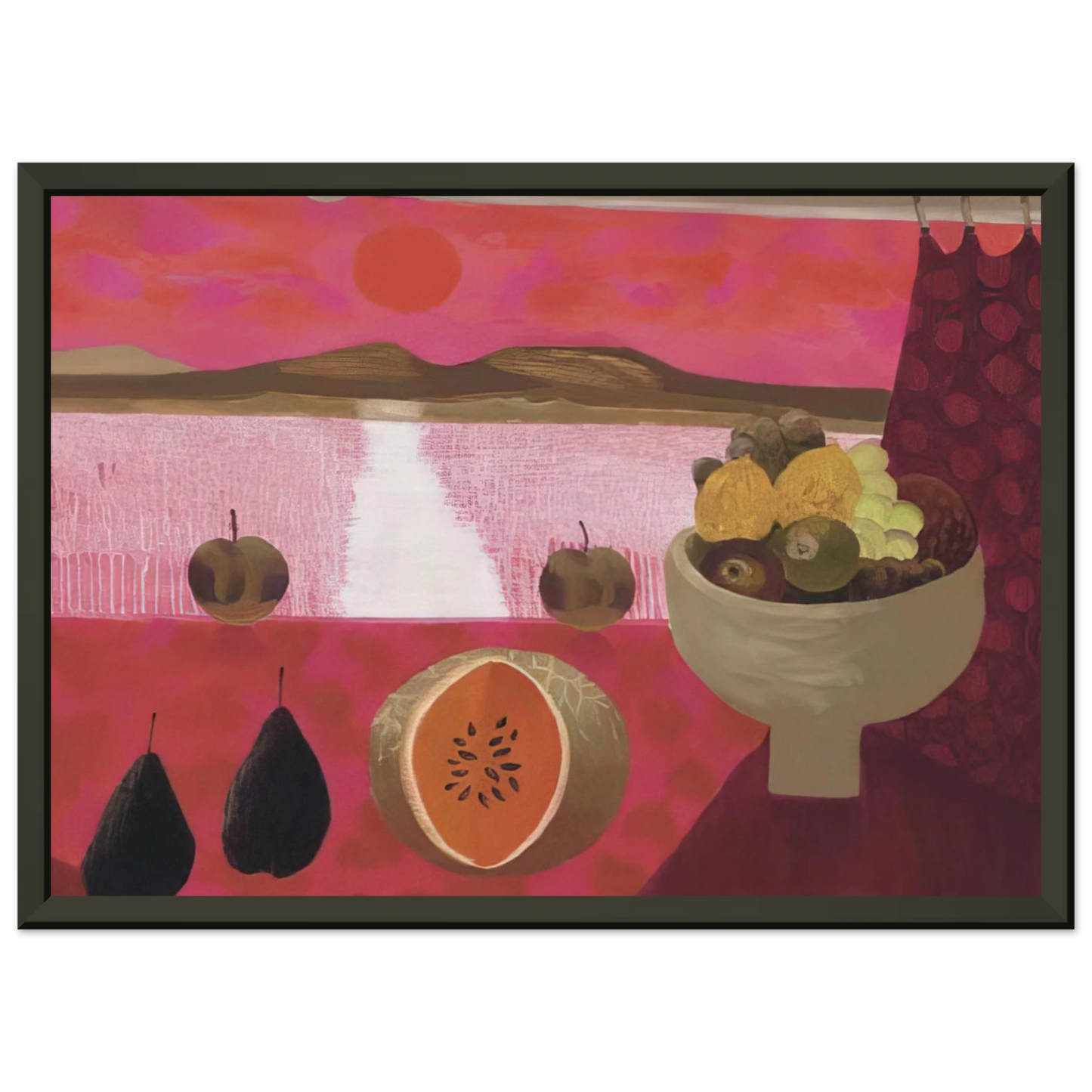 Mary Fedden Still life with fruit 1997 Framed Art Print - Aluminum Frame - 60x80 cm / 24x32 inches