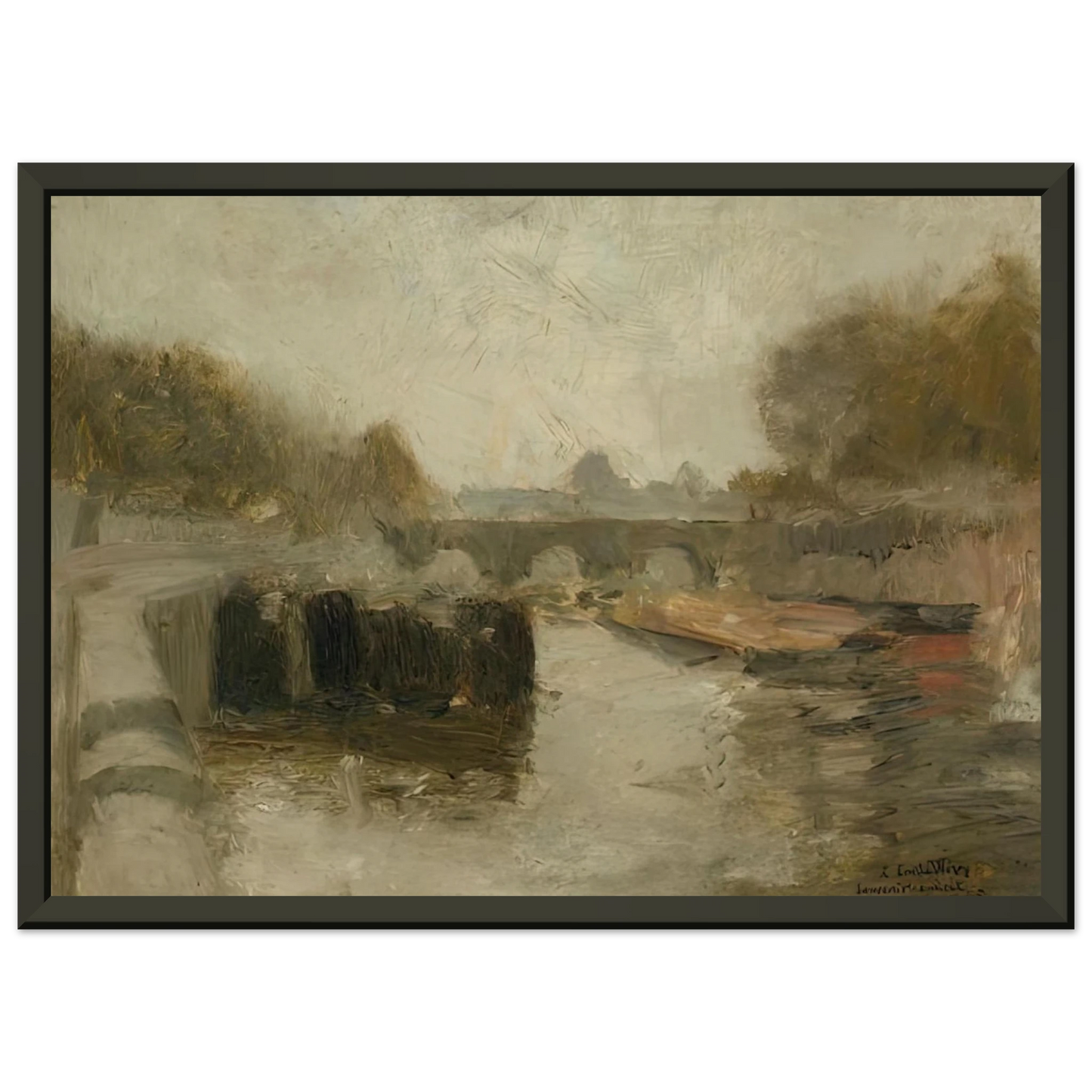 Henri Matisse LE PONT 1895 Framed Art Print - Aluminum Frame - 40x50 cm / 16x20 inches