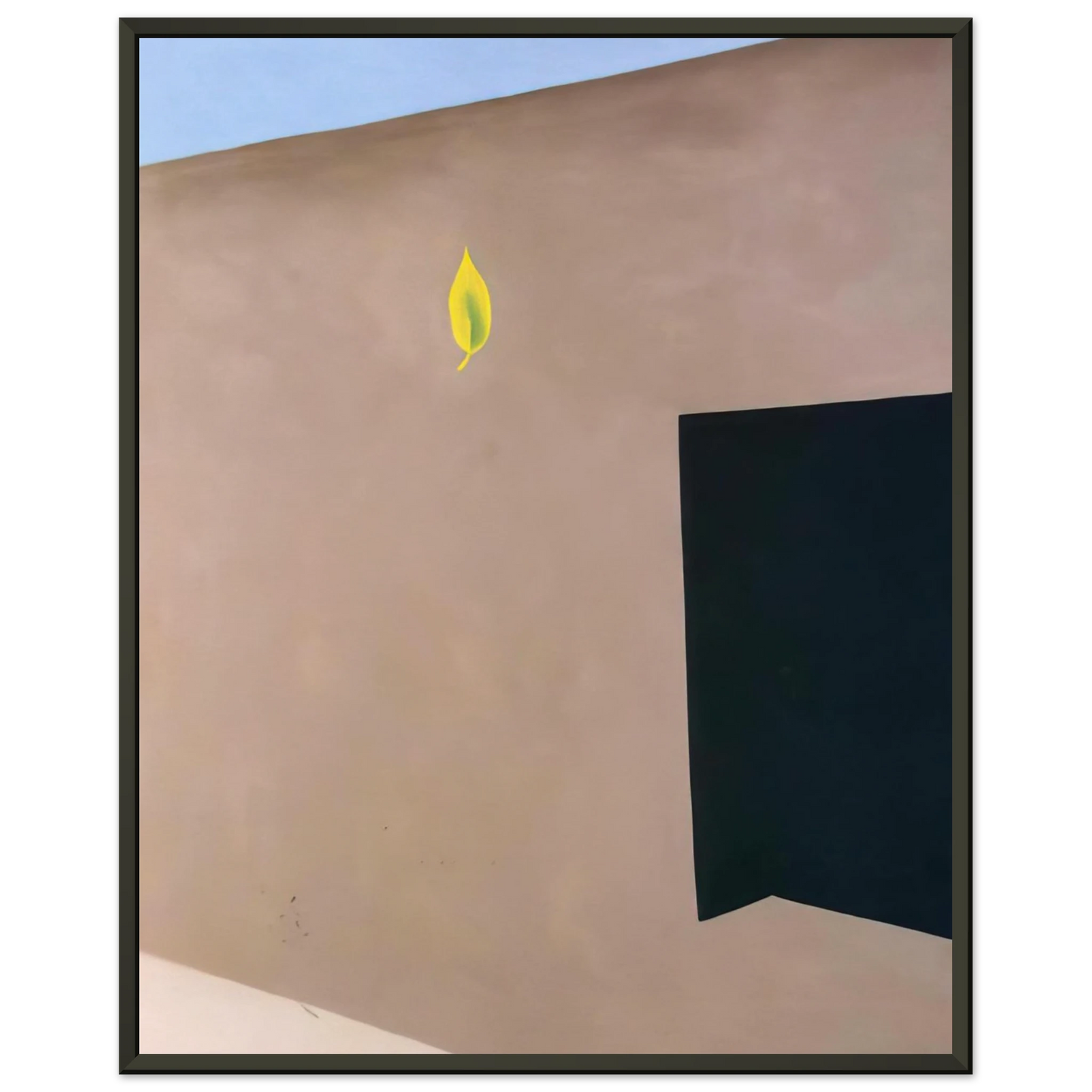 Georgia OKeeffe Patio Door with Green Leaf Framed Art Print - Aluminum Frame - 70x100 cm / 28x40 inches