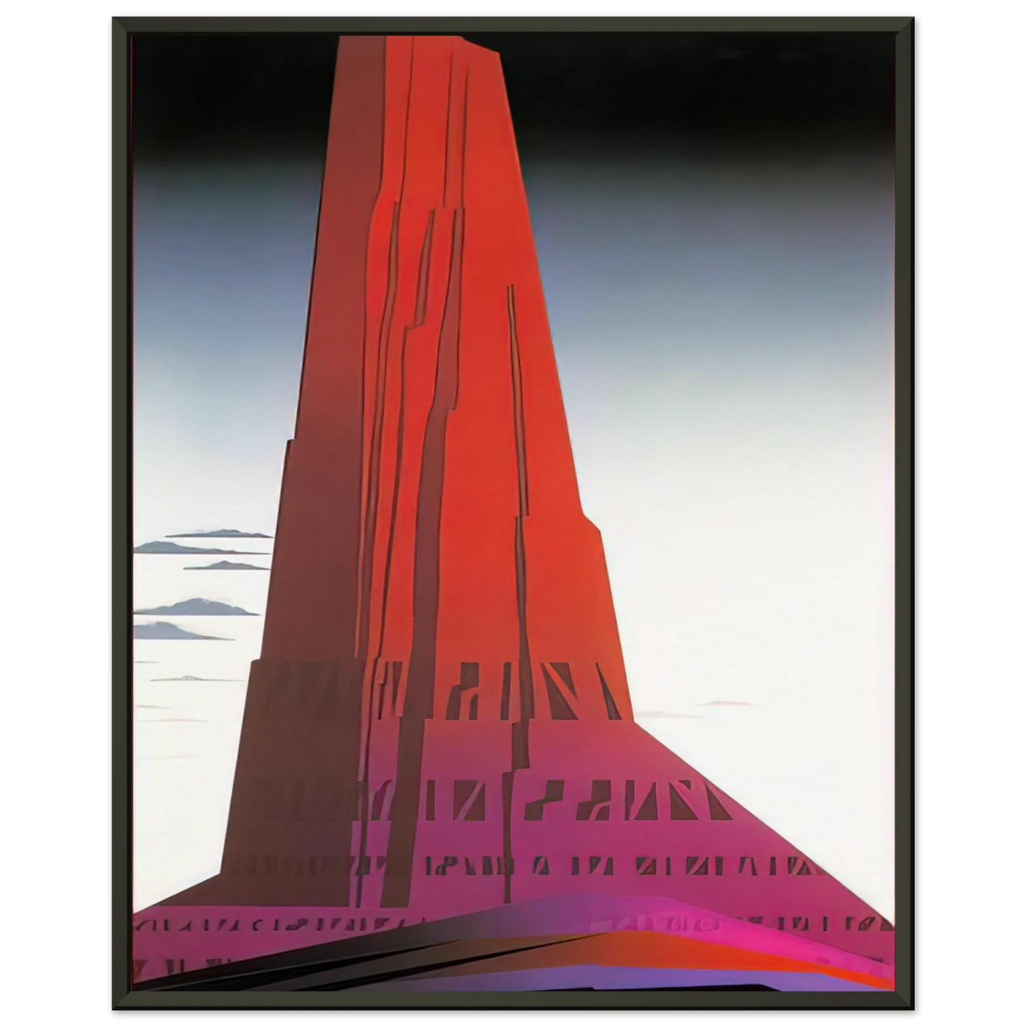 Eyvind Earle Desert Skyscraper Framed Art Print - Aluminum Frame - 40x50 cm / 16x20 inches