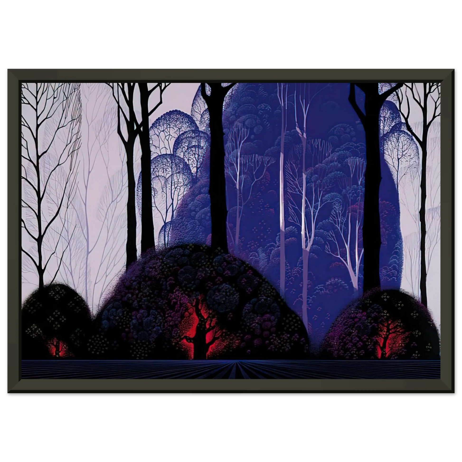 Eyvind Earle  Purple Eucalyptus Framed Art Print  - Aluminum Frame - 60x80 cm / 24x32 inches