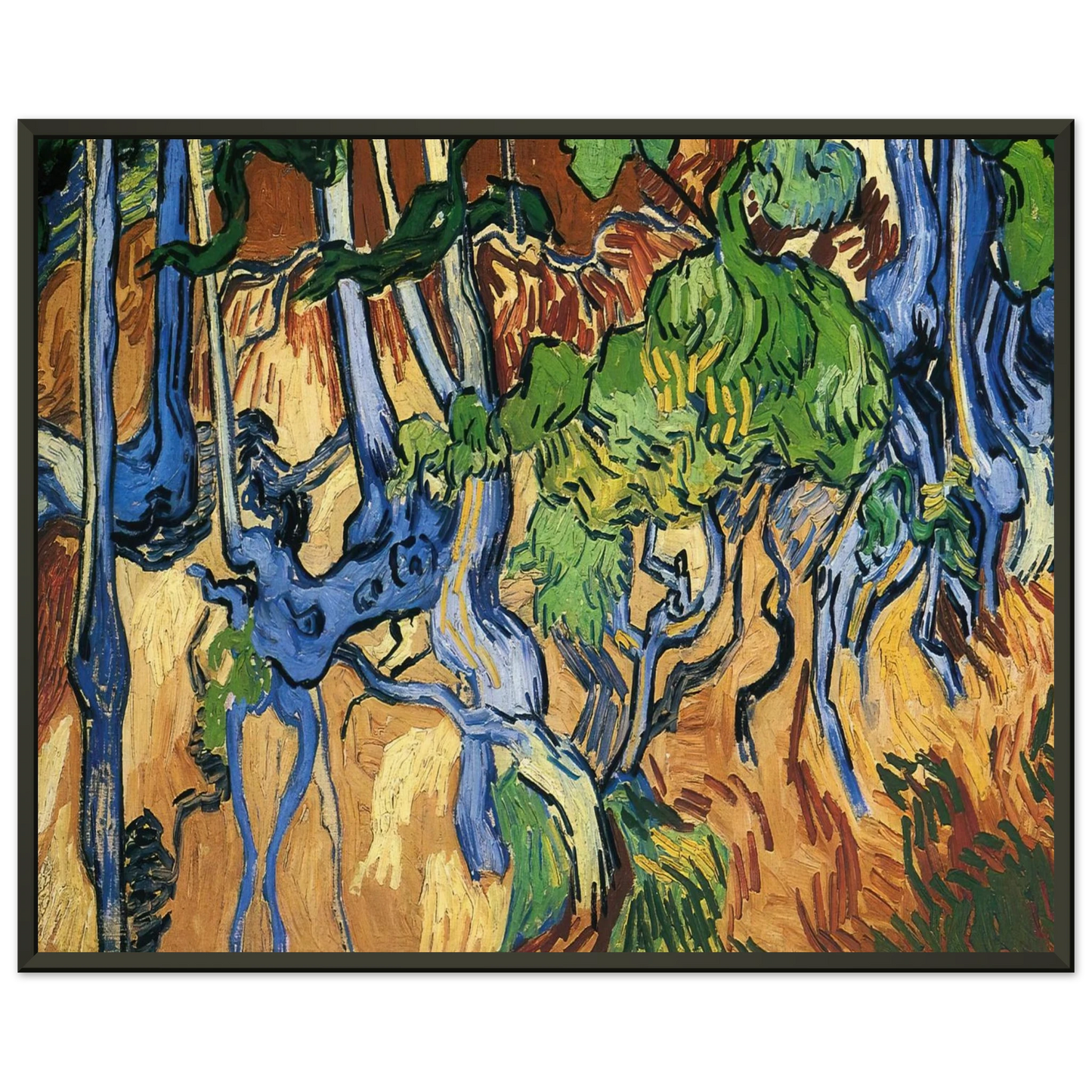 Vincent van Gogh Tree roots Framed Art Print - Aluminum Frame - 70x100 cm / 28x40 inches