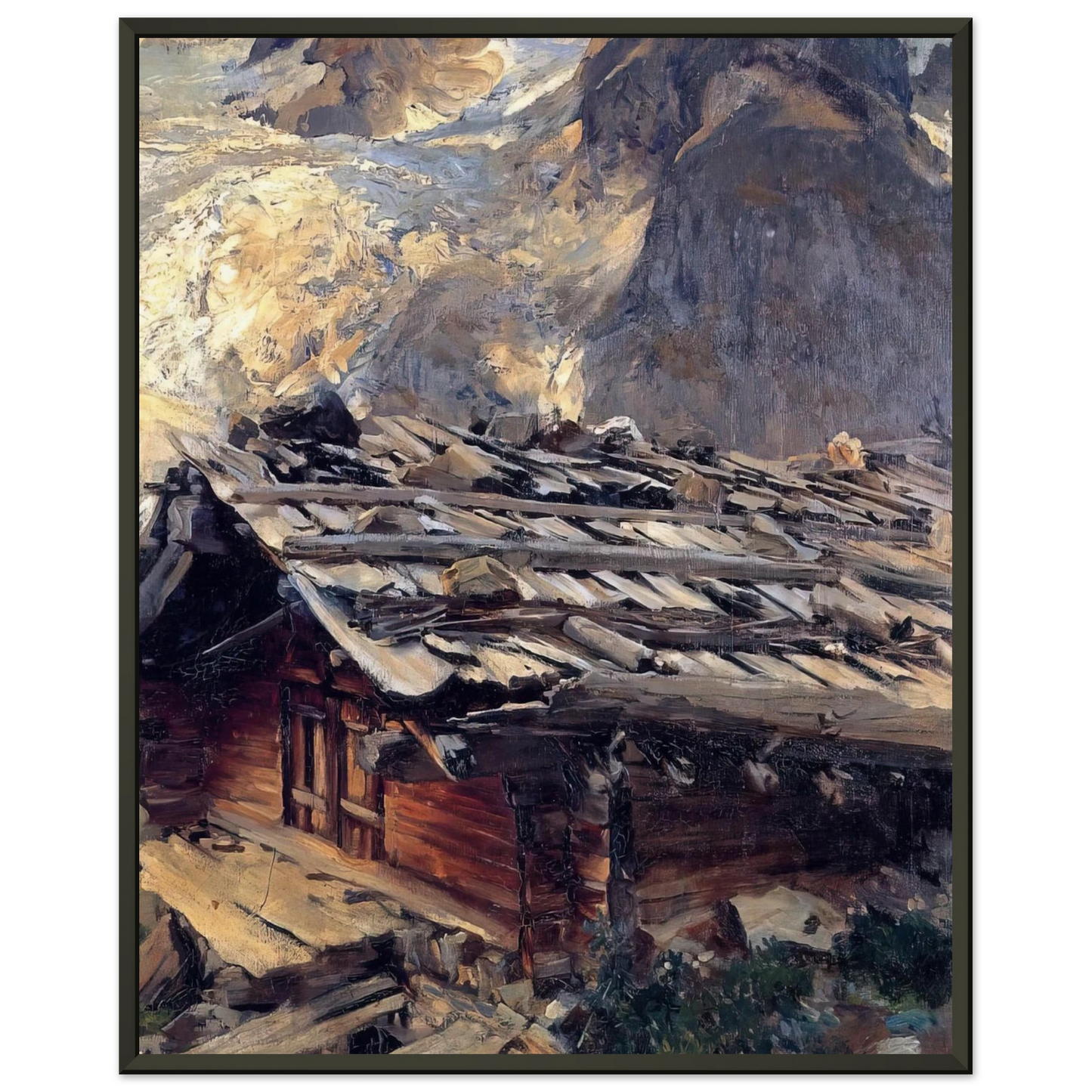 John Singer Sargent Brenva Glacier Framed Art Print - Aluminum Frame - 60x80 cm / 24x32 inches