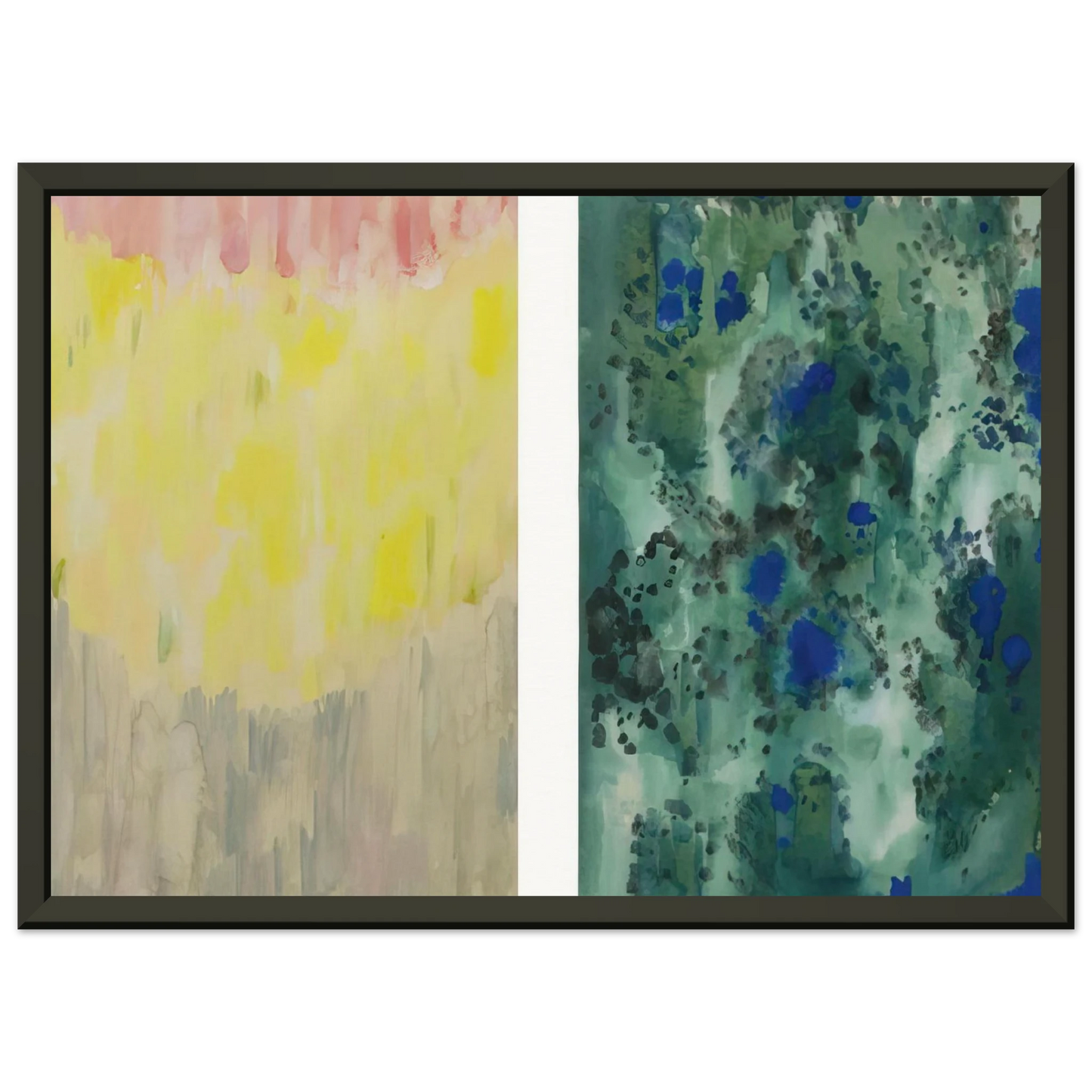 Natalia Goncharova Harmony in Blue and Green Abstract Composition Abstract Art Framed Art Print - Aluminum Frame - 40x50 cm / 16x20 inches
