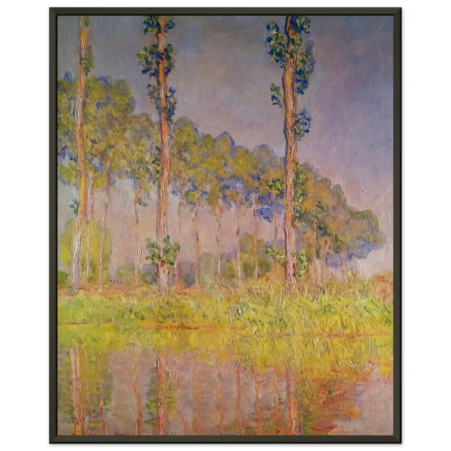 claude monet Three Trees in Spring Framed Art Print - Aluminum Frame - 70x100 cm / 28x40 inches