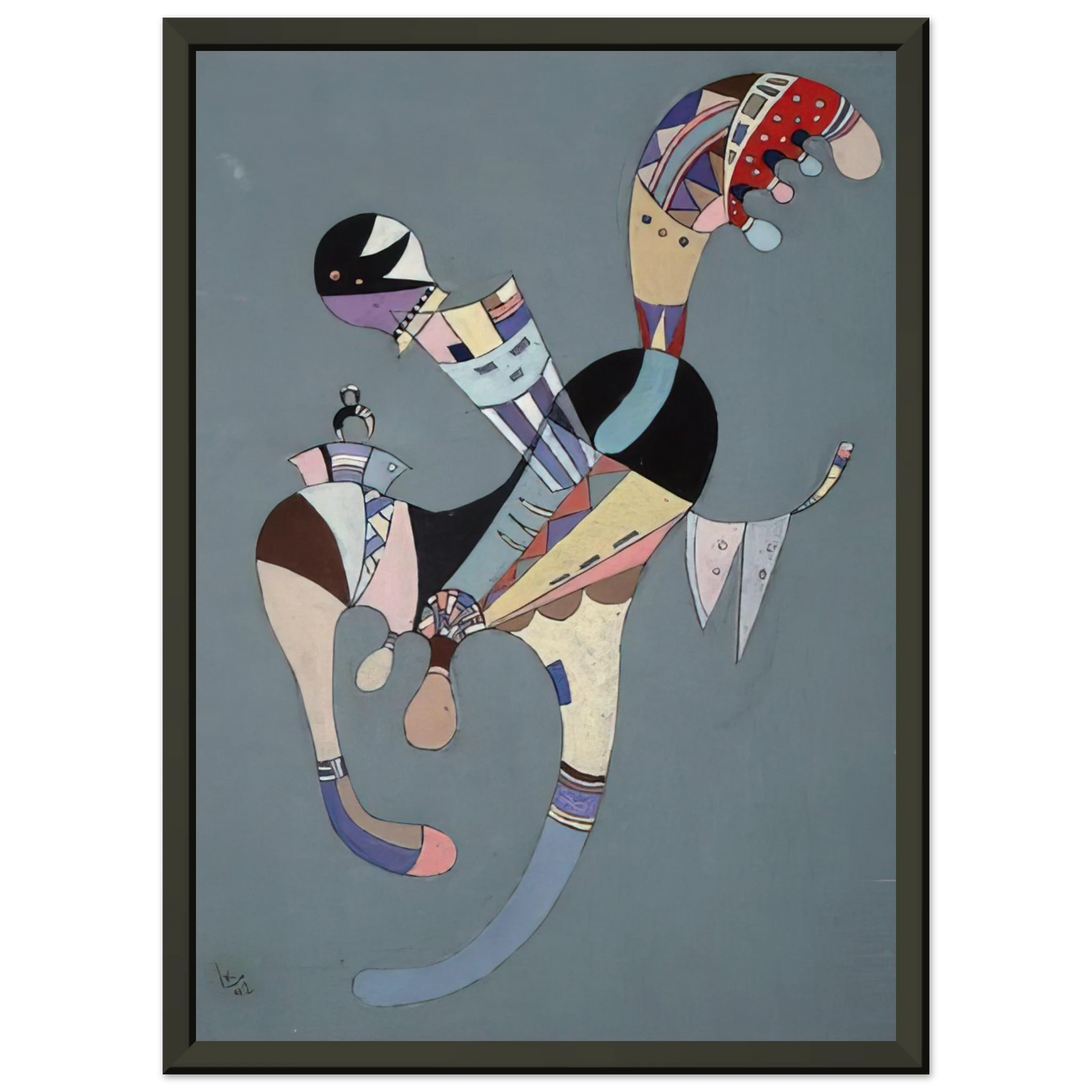 Wassily Kandinsky  A FLOATING FIGURE 1942 Framed Art Print  - Aluminum Frame - 60x80 cm / 24x32 inches