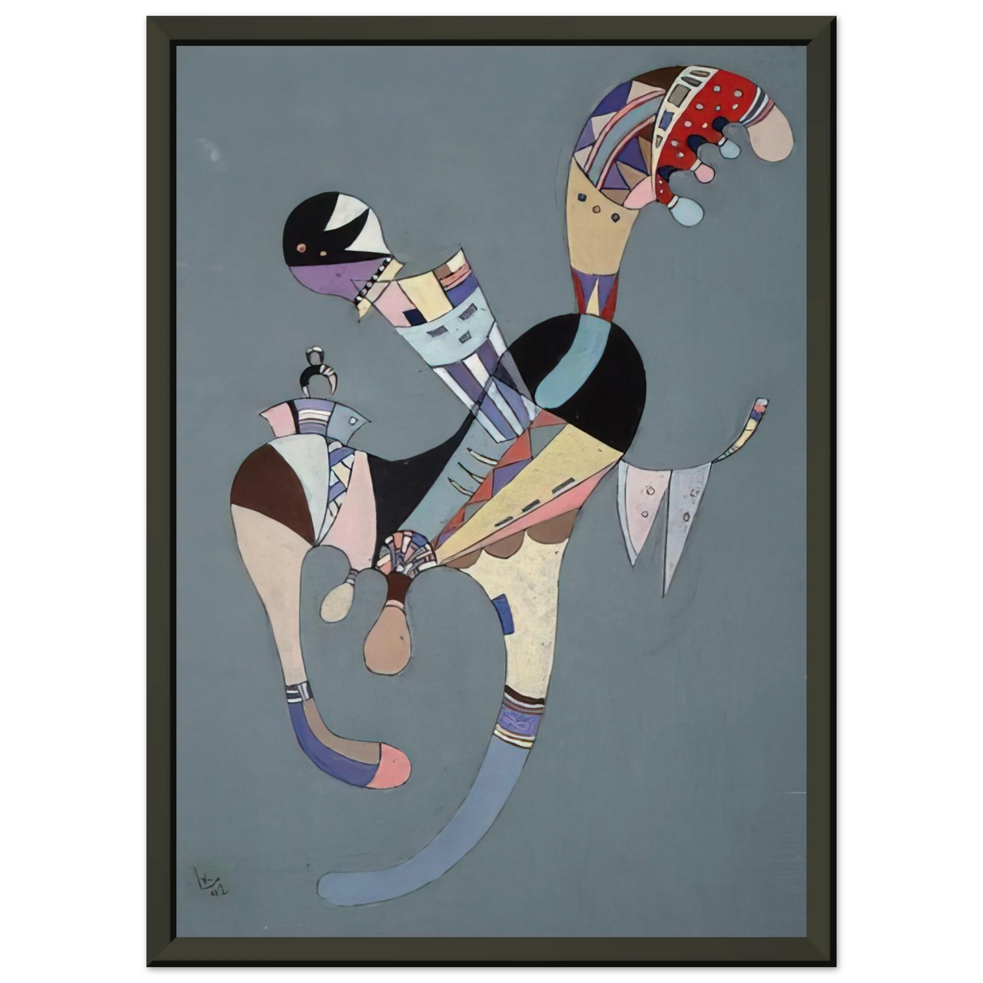Wassily Kandinsky  A FLOATING FIGURE 1942 Framed Art Print  - Aluminum Frame - 60x80 cm / 24x32 inches