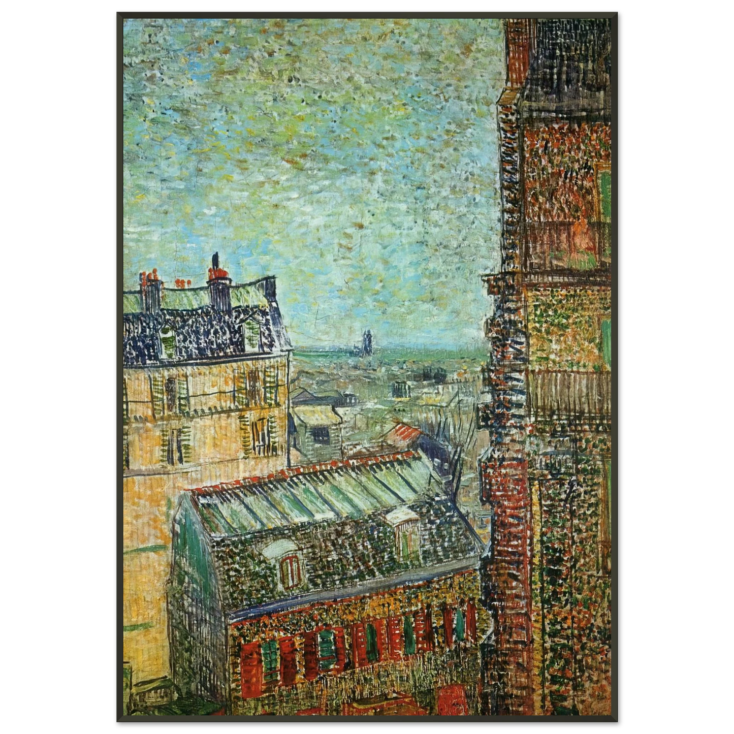 Vincent van Gogh View of Paris from Vincents Room in the Rue Lepic Framed Art Print - Aluminum Frame - 21x29.7 cm / 8x12"
