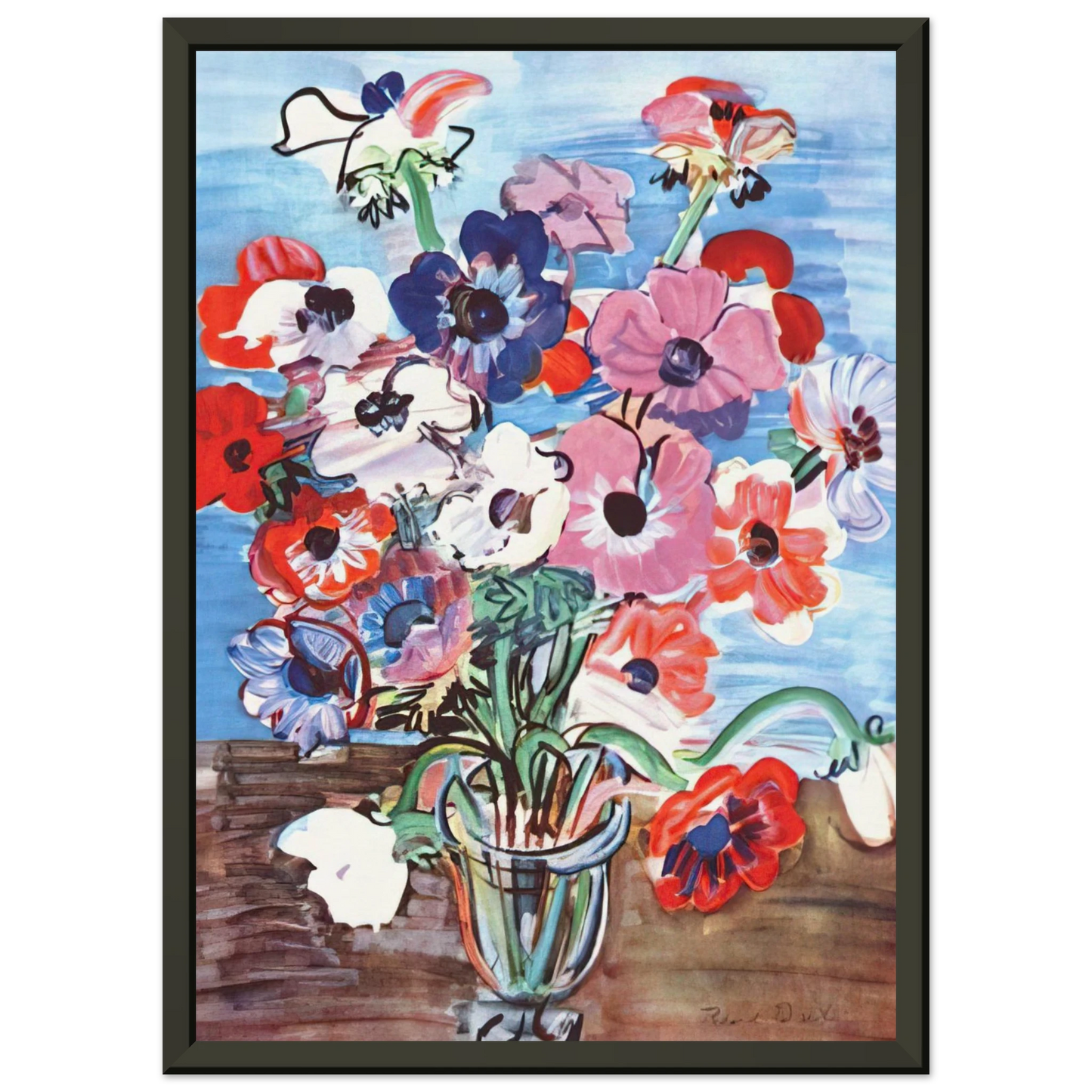 Raoul Dufy ANEMONES 1937 Framed Art Print - Aluminum Frame - 40x50 cm / 16x20 inches