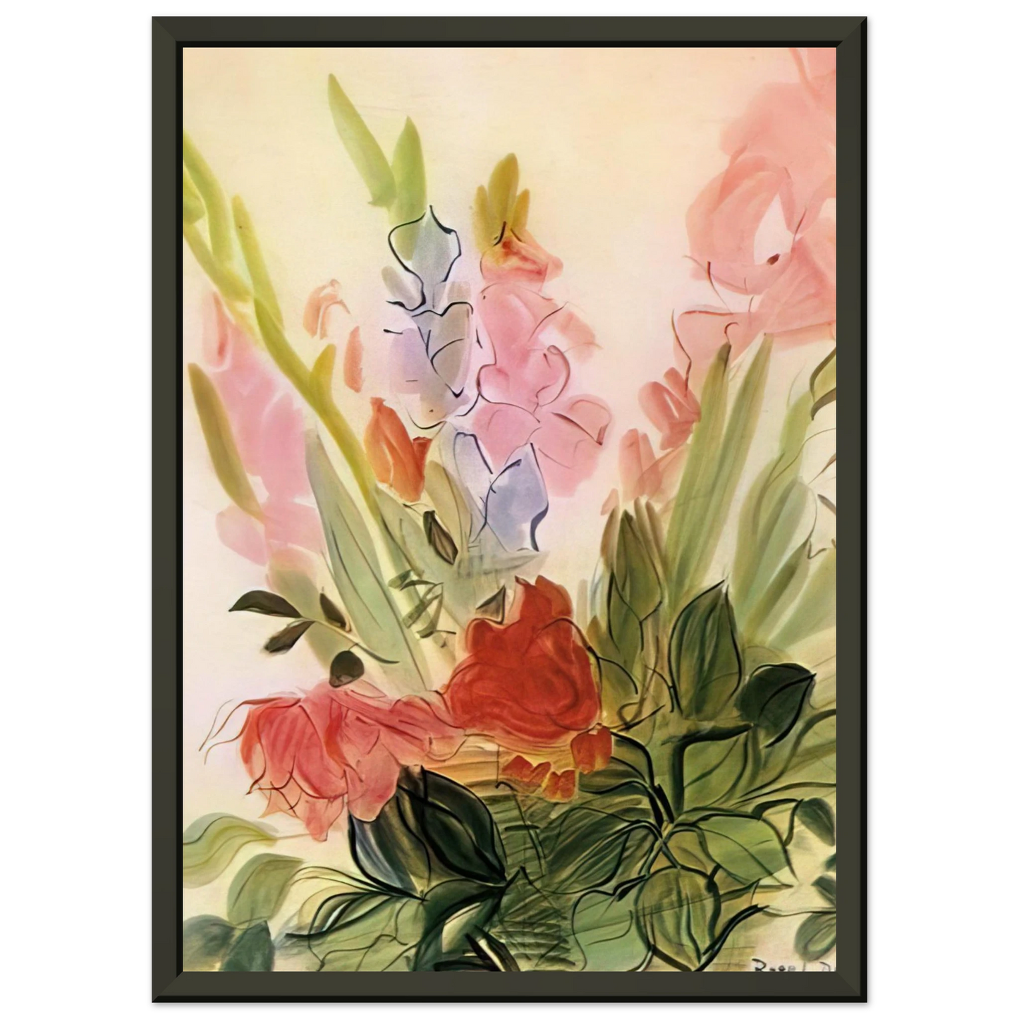 Raoul Dufy GLADIOLI 1942 Framed Art Print - Aluminum Frame - 40x50 cm / 16x20 inches