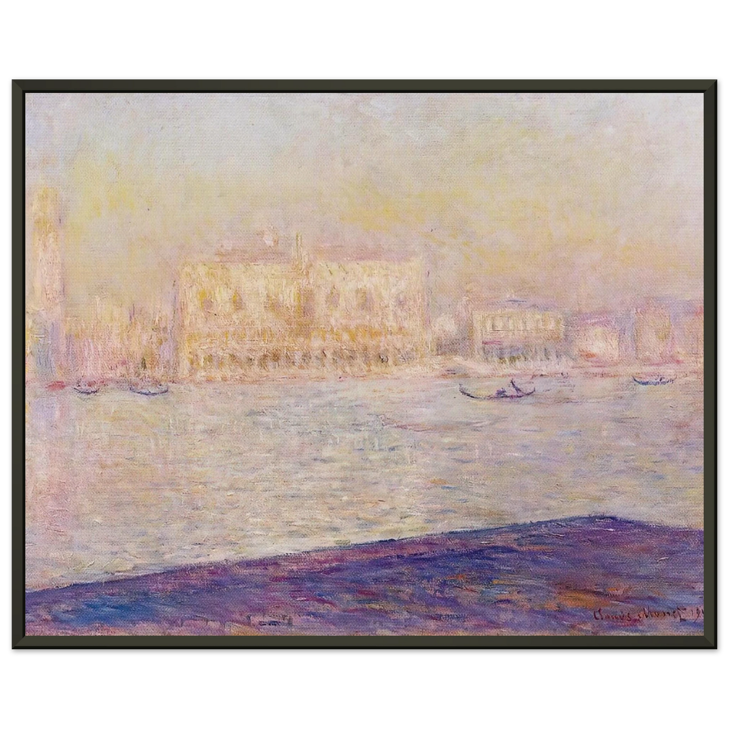 claude monet  The Doges Palace Seen from San Giorgio Maggiore 4 Framed Art Print  - Aluminum Frame - 70x100 cm / 28x40 inches