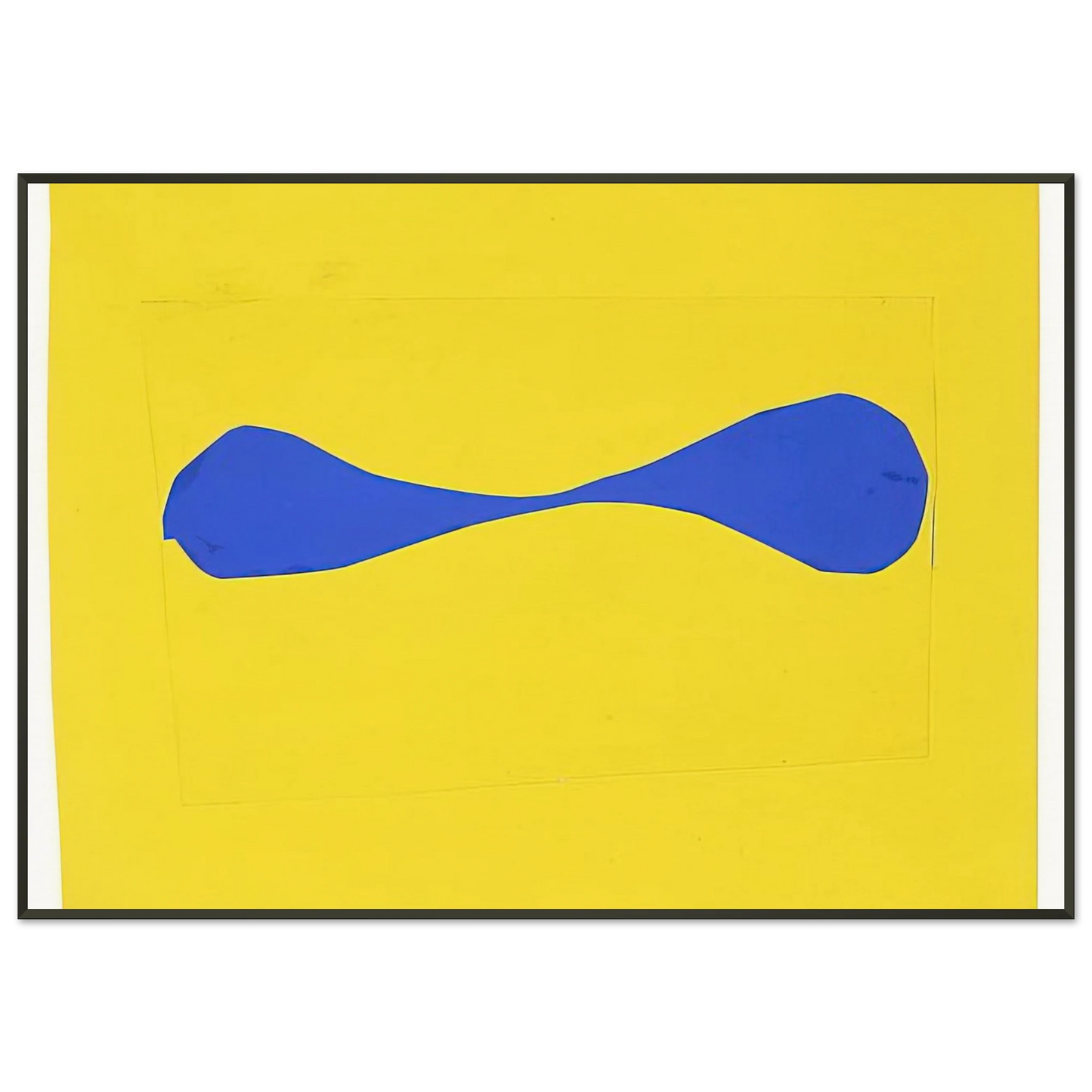 Ellsworth Kelly Blue Form on Yellow Framed Art Print - Aluminum Frame - 21x29.7 cm / 8x12"