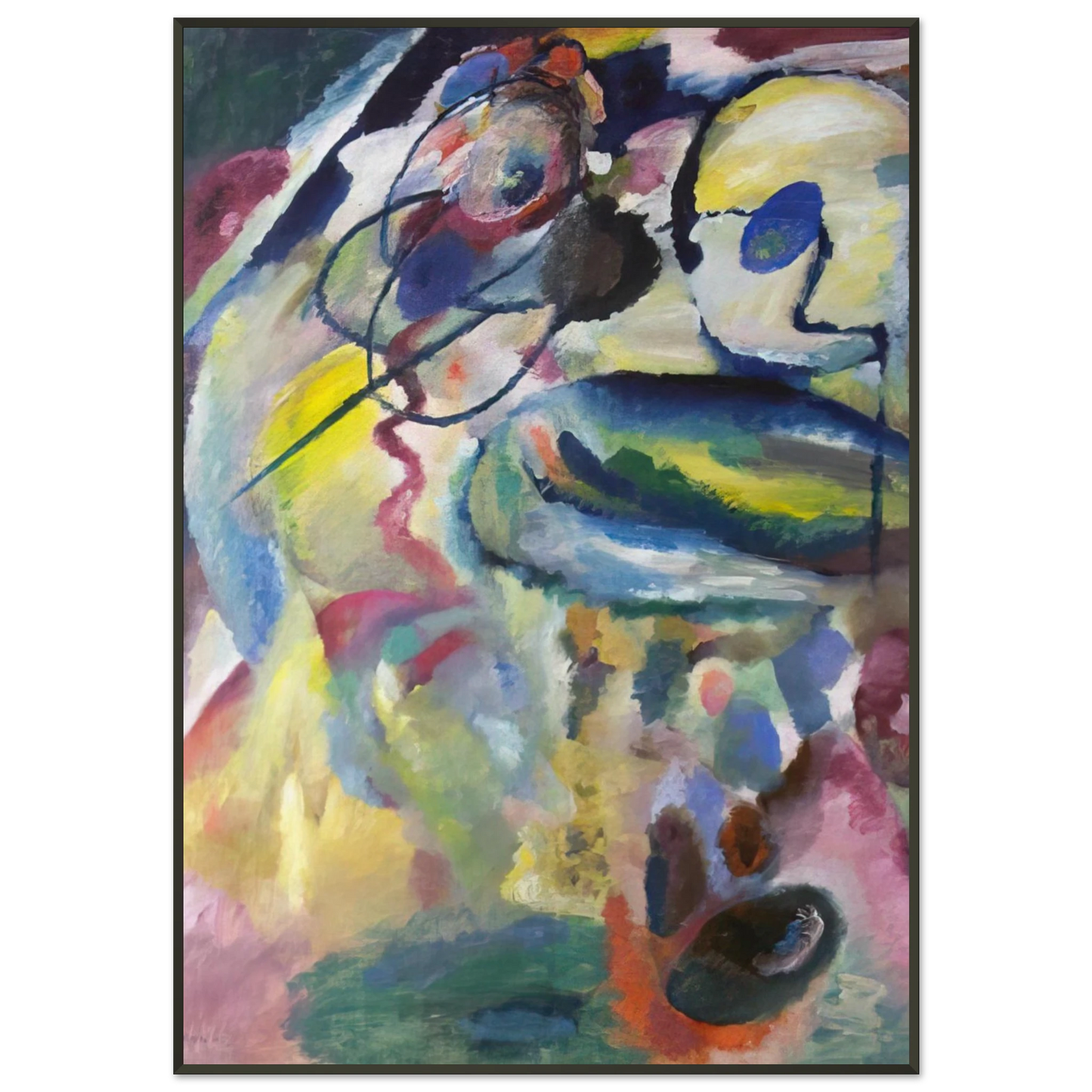 Wassily Kandinsky PICTURE WITH A CIRCLE 1911 Framed Art Print - Aluminum Frame - 21x29.7 cm / 8x12"