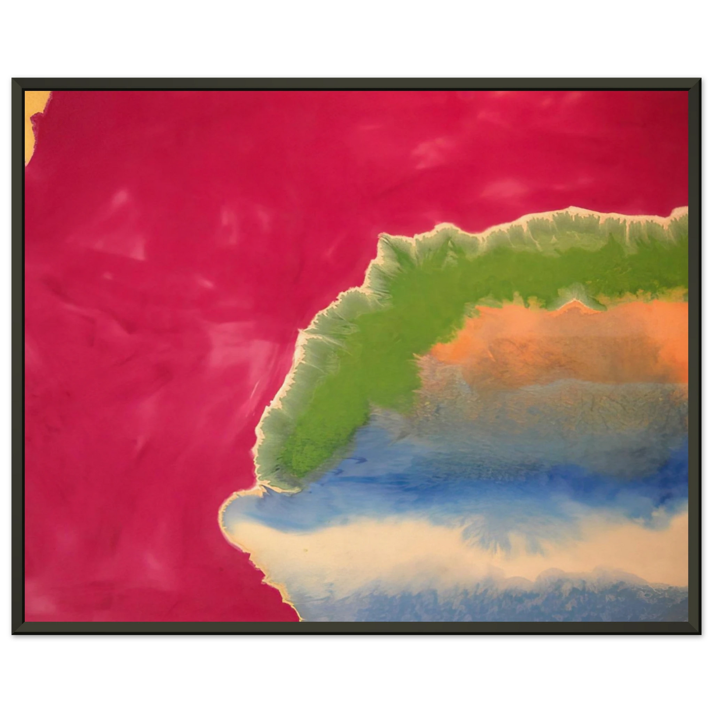 Ronnie Landfield Red Wall 1970 Framed Art Print - Aluminum Frame - 70x100 cm / 28x40 inches