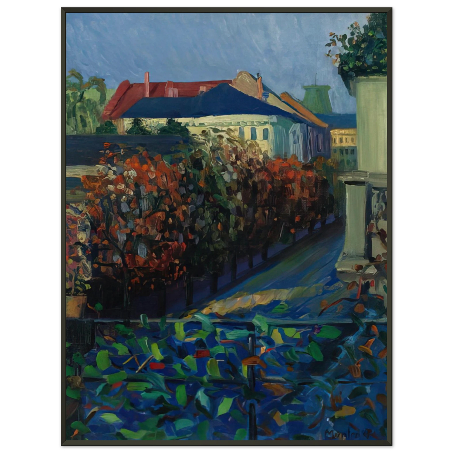 Gabriele Munter BLICK AUS DER BONNER WOHNUNG Framed Art Print - Aluminum Frame - 60x80 cm / 24x32 inches