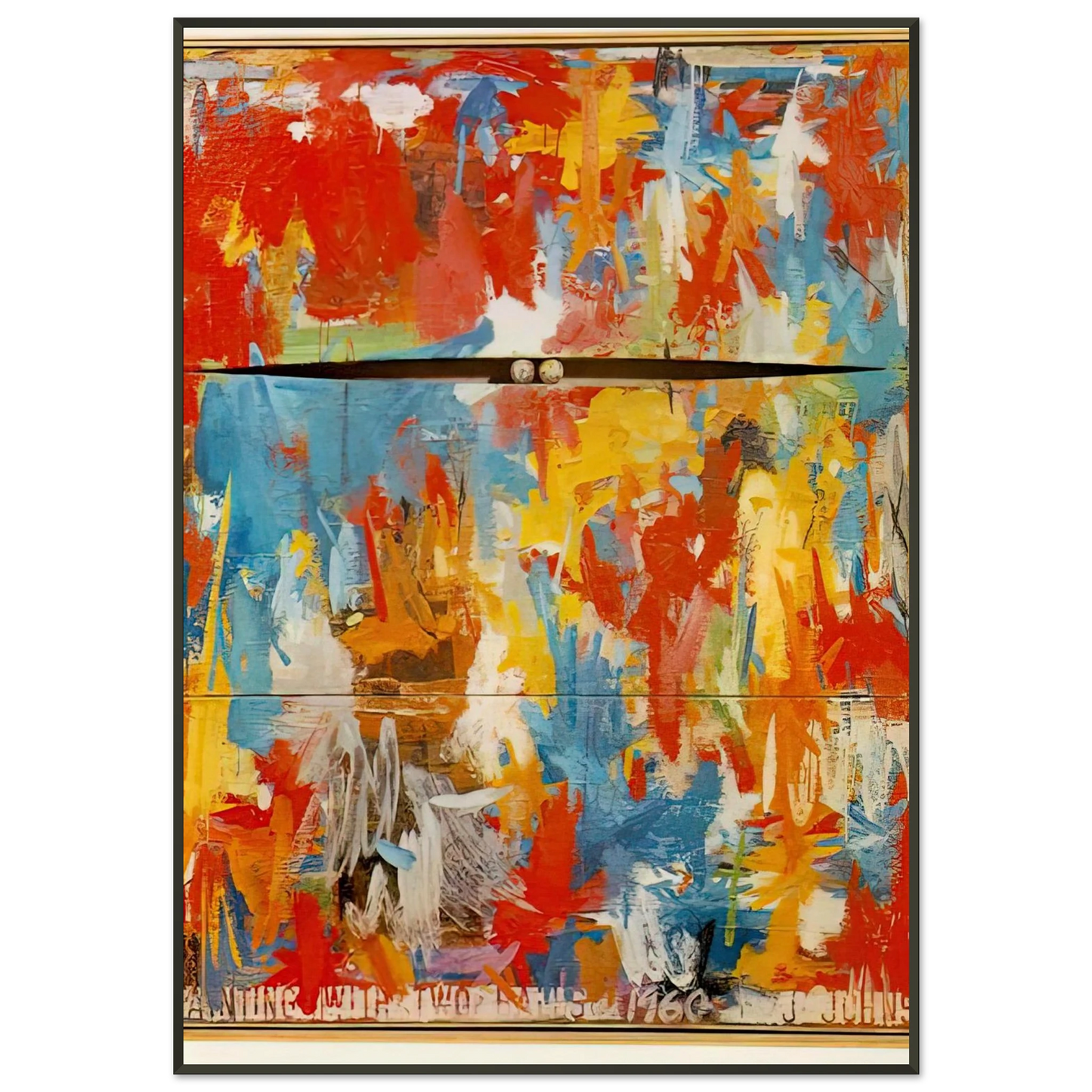 Jasper Johns PAINTING WITH TWO BALLS Framed Art Print - Aluminum Frame - 21x29.7 cm / 8x12"