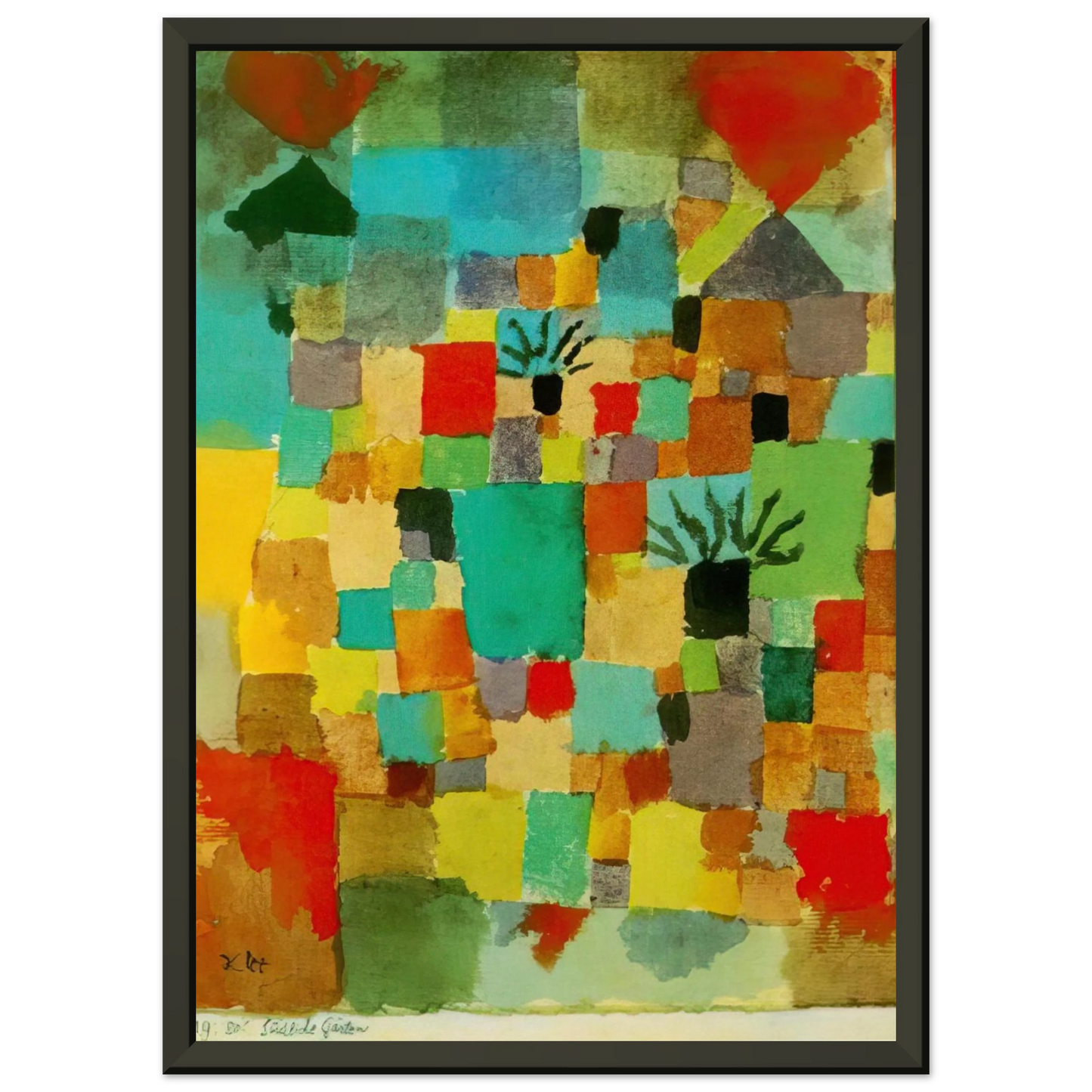 Paul Klee SOUTHERN TUNISIAN GARDENS 1919 Framed Art Print - Aluminum Frame - 40x50 cm / 16x20 inches