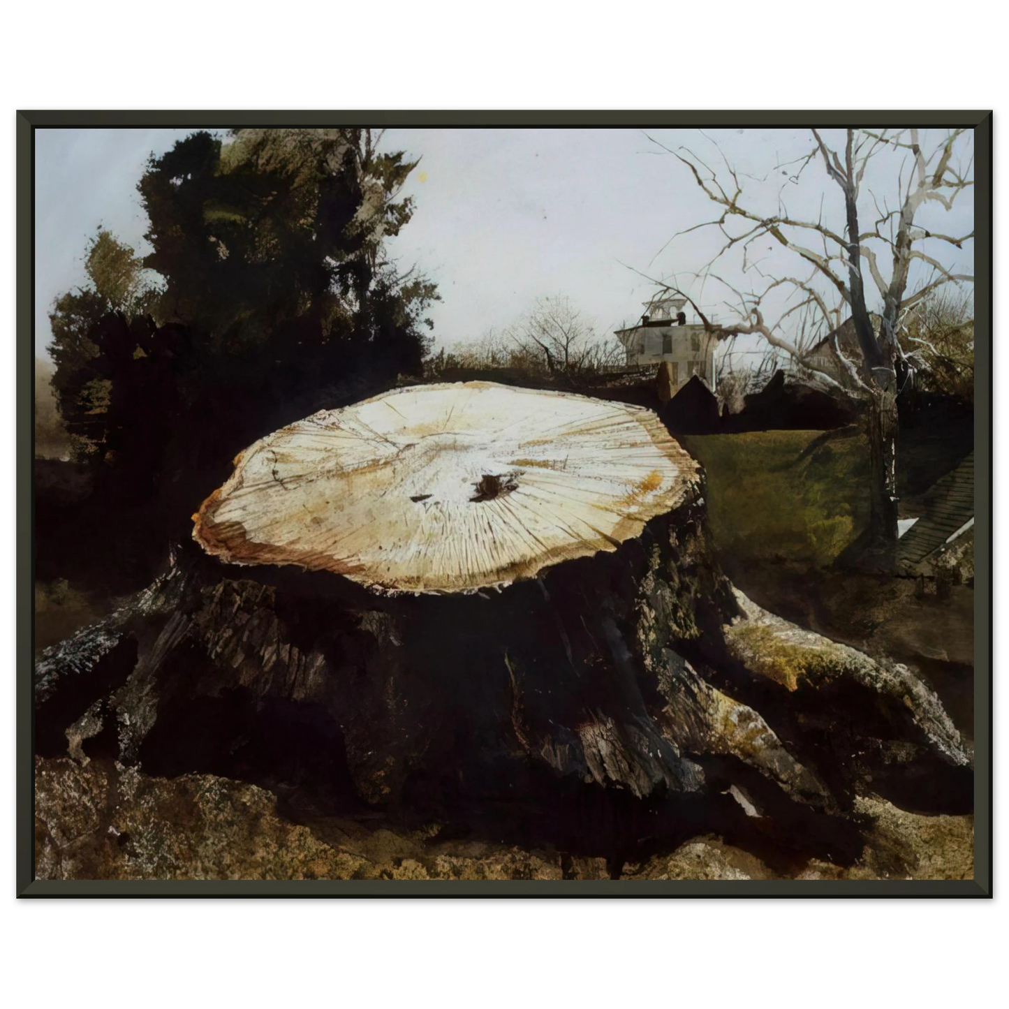 Andrew Wyeth THE BIG OAK Framed Art Print - Aluminum Frame - 70x100 cm / 28x40 inches