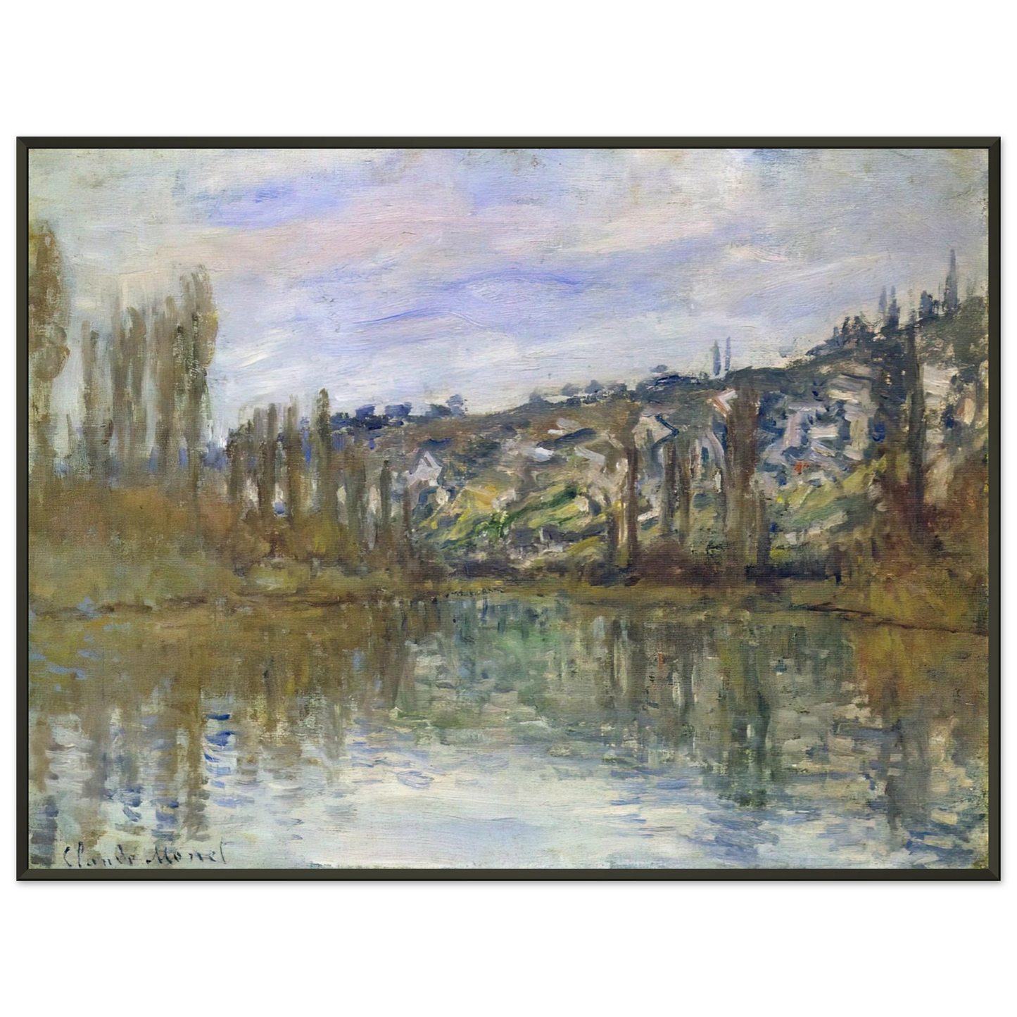 claude monet The Seine near Vetheuil Framed Art Print - Aluminum Frame - 60x80 cm / 24x32 inches