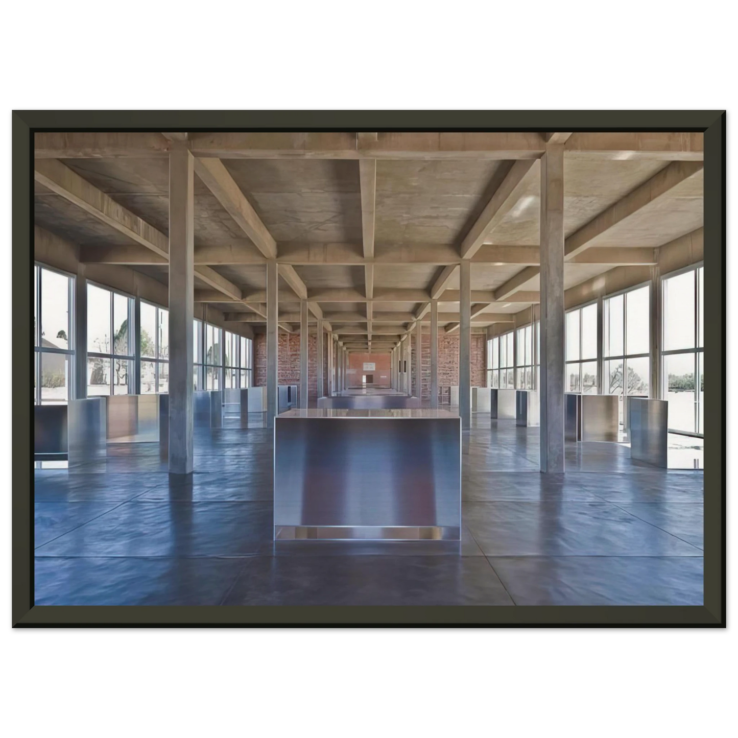 Donald Judd Untitled 100 Untitled Works in Mill Aluminium 1986 Framed Art Print - Aluminum Frame - 40x50 cm / 16x20 inches