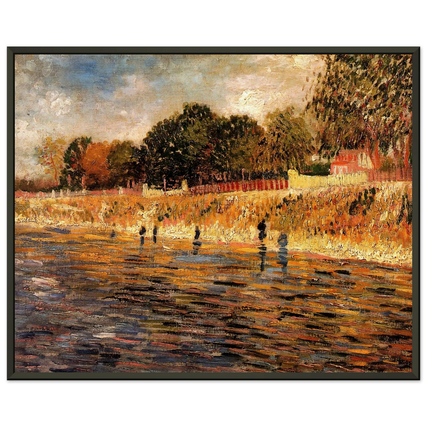 Vincent van Gogh  The Banks of the Seine Framed Art Print  - Aluminum Frame - 60x80 cm / 24x32 inches