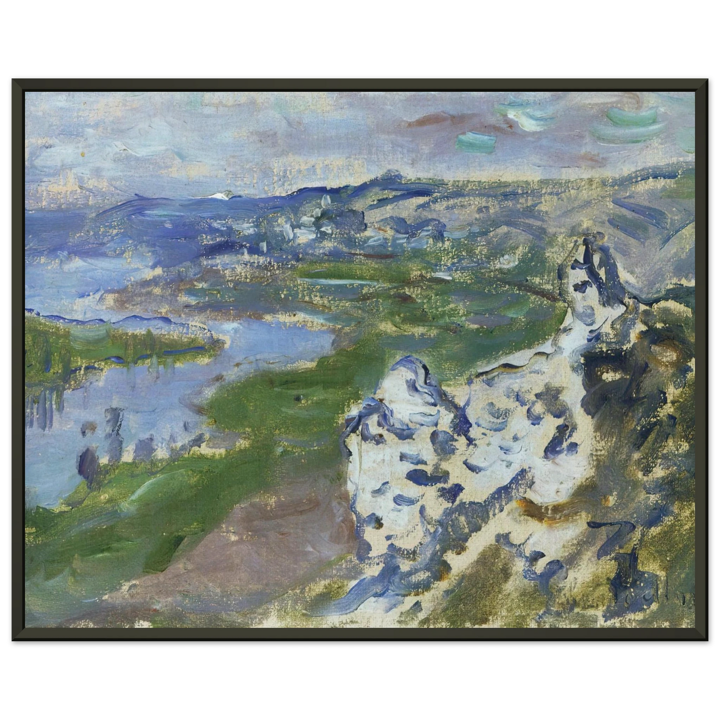 claude monet The Seine seen from the heights Chantemesle Framed Art Print - Aluminum Frame - 70x100 cm / 28x40 inches