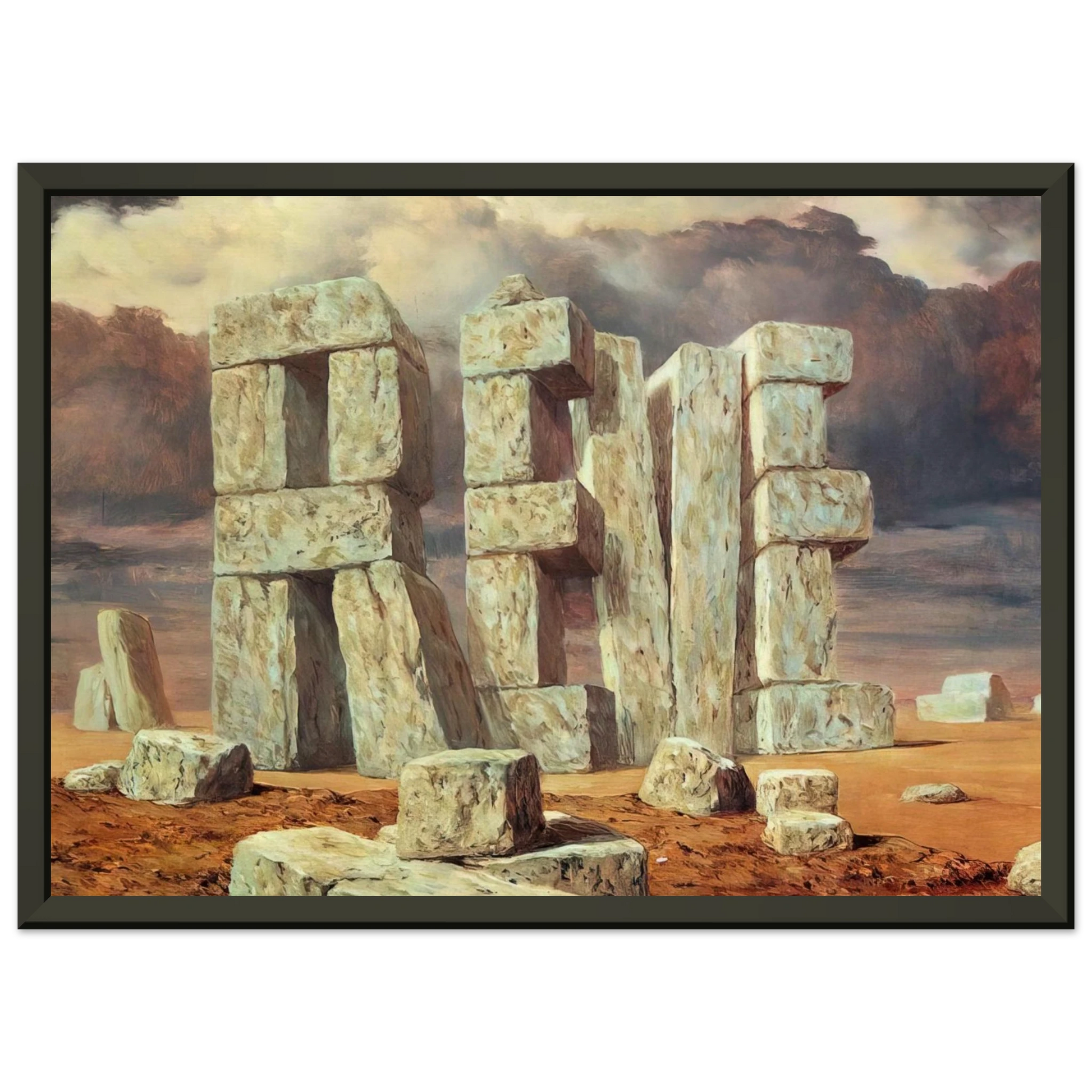 Rene Magritte  THE ART OF CONVERSATION 1950 Framed Art Print  - Aluminum Frame - 60x80 cm / 24x32 inches