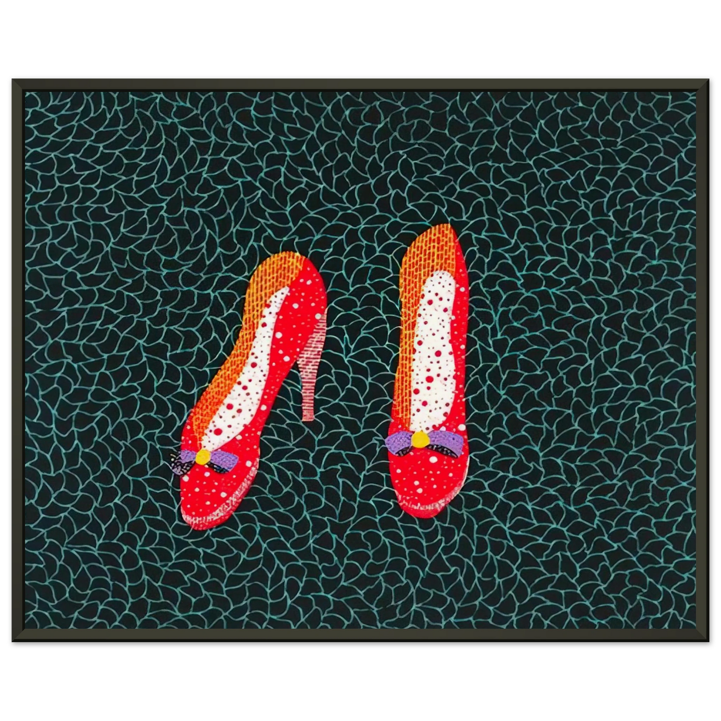 Yayoi Kusama SHOES 1985 Framed Art Print - Aluminum Frame - 70x100 cm / 28x40 inches