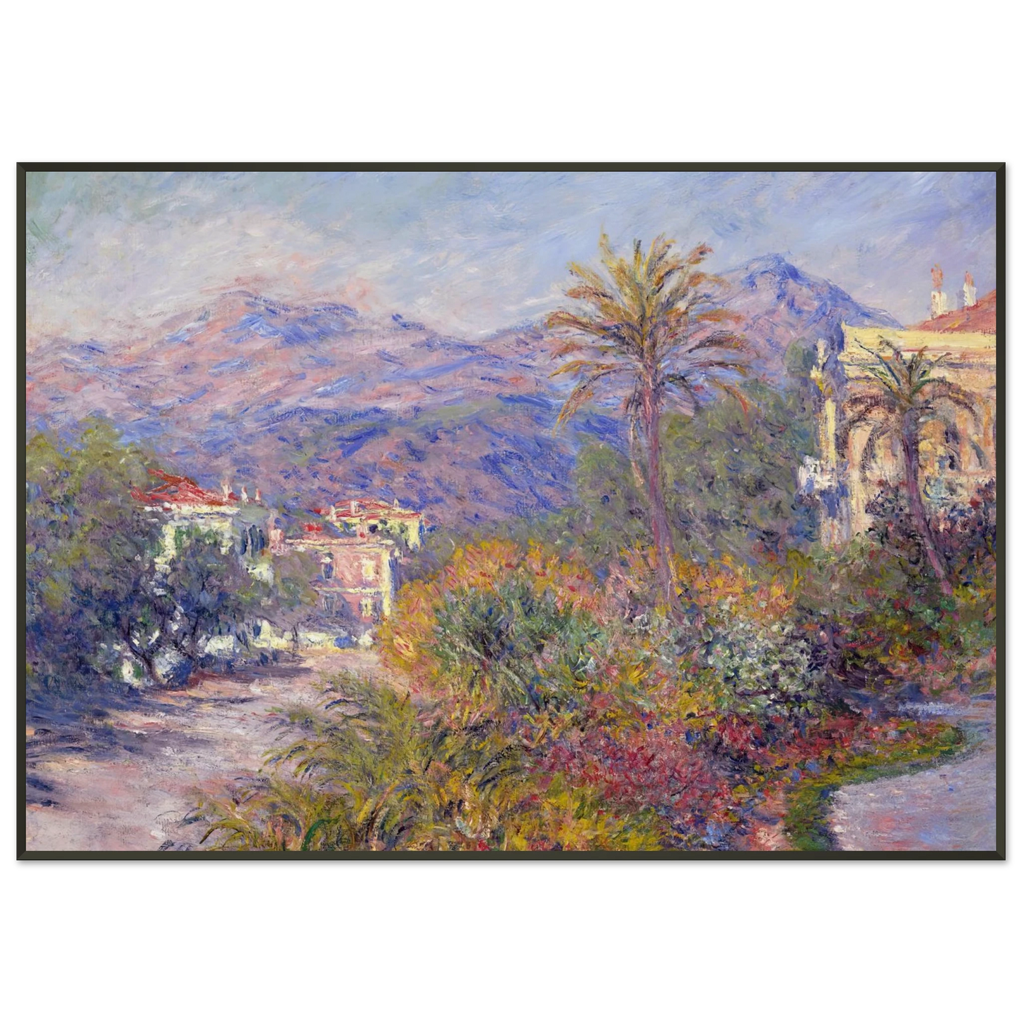 claude monet  Strada Romada in Bordighera Framed Art Print  - Aluminum Frame - 21x29.7 cm / 8x12"