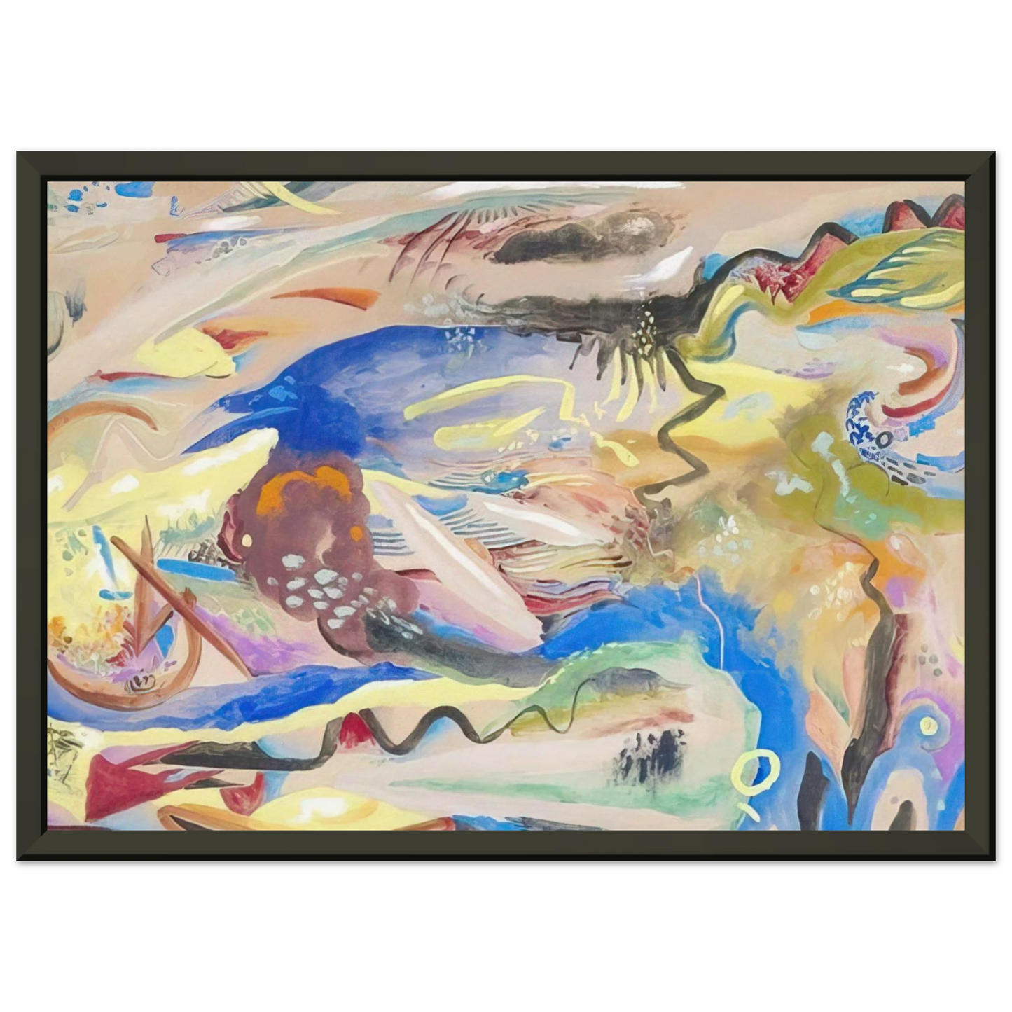 Rudolf Bauer SINFONIE XIII 1913 Framed Art Print - Aluminum Frame - 70x100 cm / 28x40 inches
