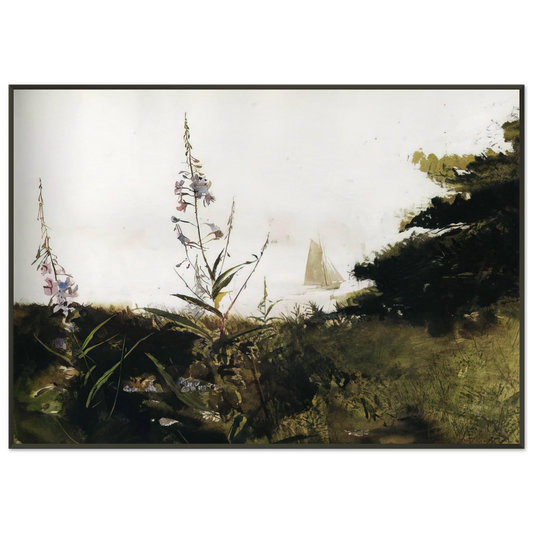 Andrew Wyeth  UNDER SAIL Framed Art Print  - Aluminum Frame - 21x29.7 cm / 8x12"