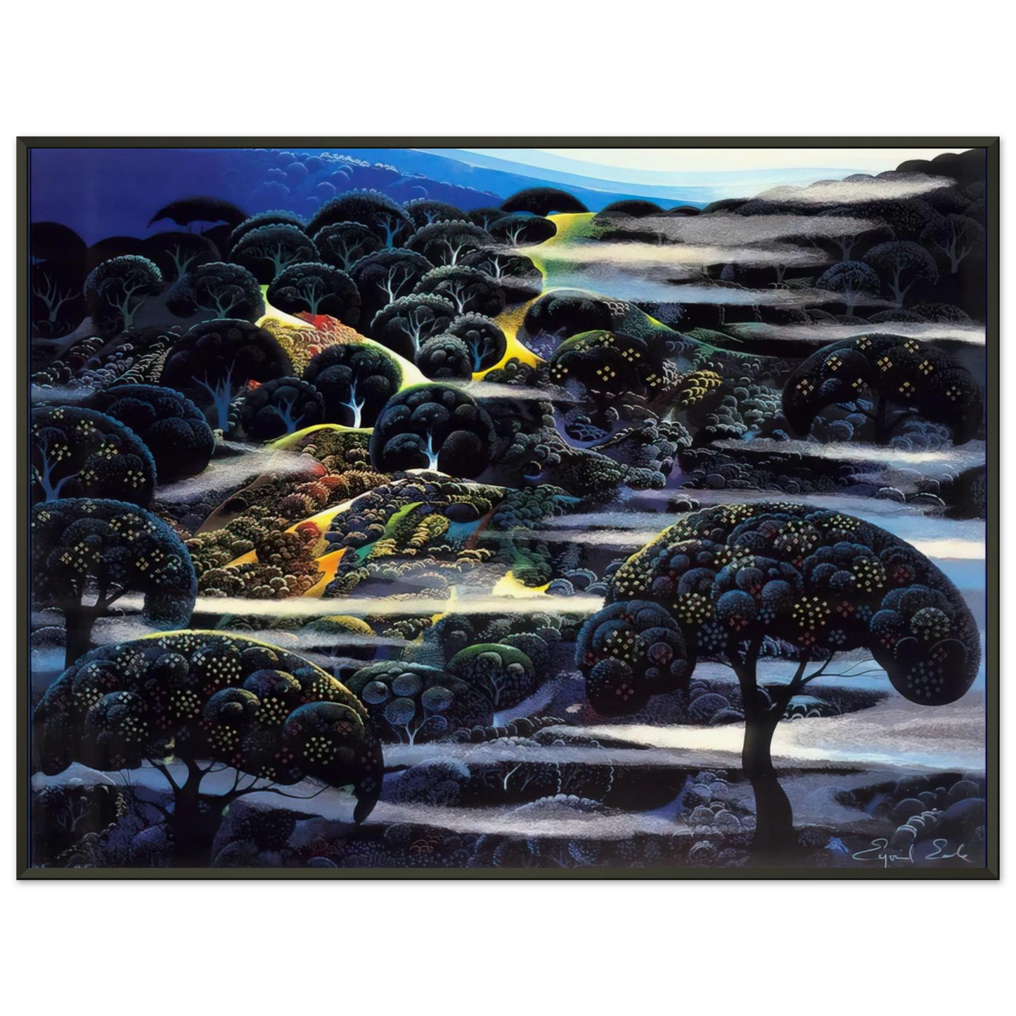 Eyvind Earle  Garden of Eden Framed Art Print  - Aluminum Frame - 60x80 cm / 24x32 inches