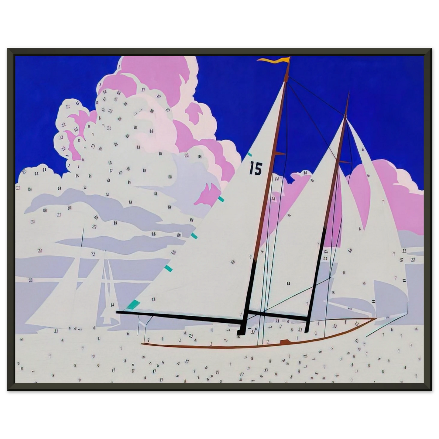 Andy Warhol Do It Yourself Sailboats Framed Art Print - Aluminum Frame - 60x80 cm / 24x32 inches