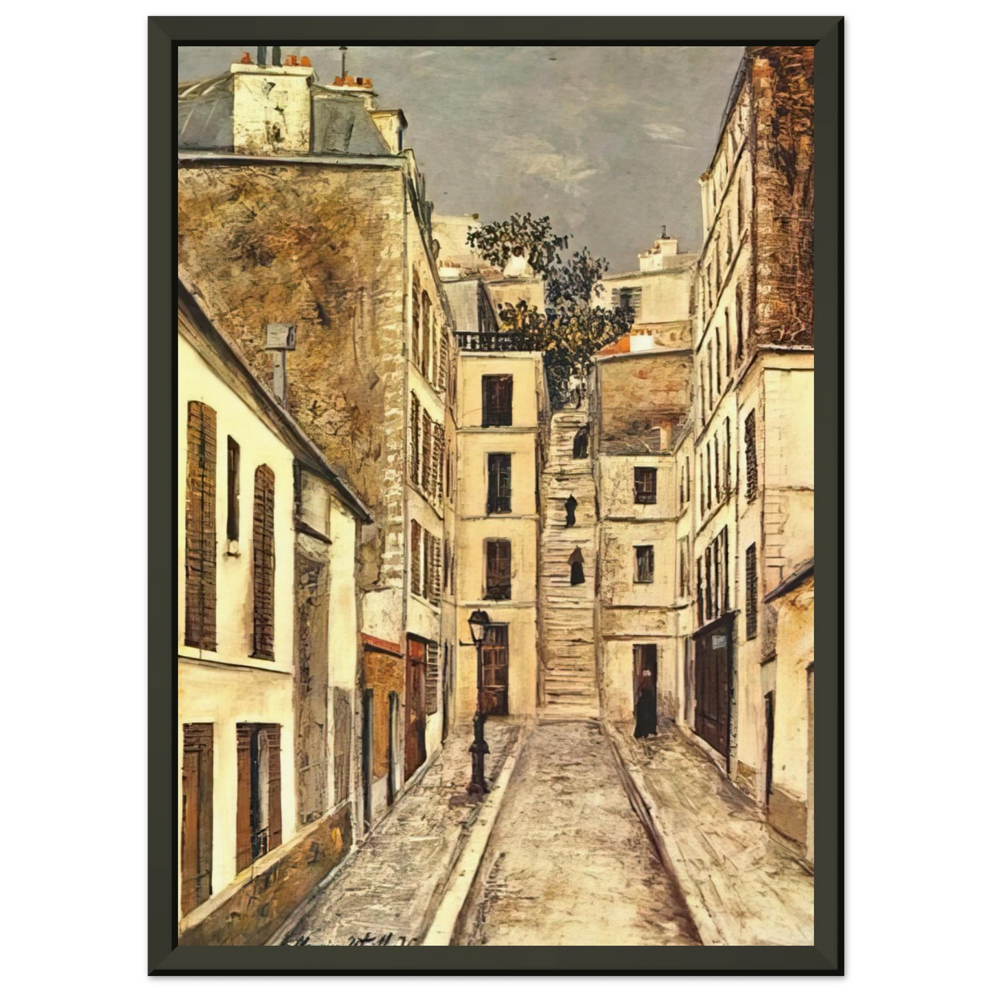 Maurice Utrillo THE PASSAGE THE DEAD END Framed Art Print - Aluminum Frame - 60x80 cm / 24x32 inches