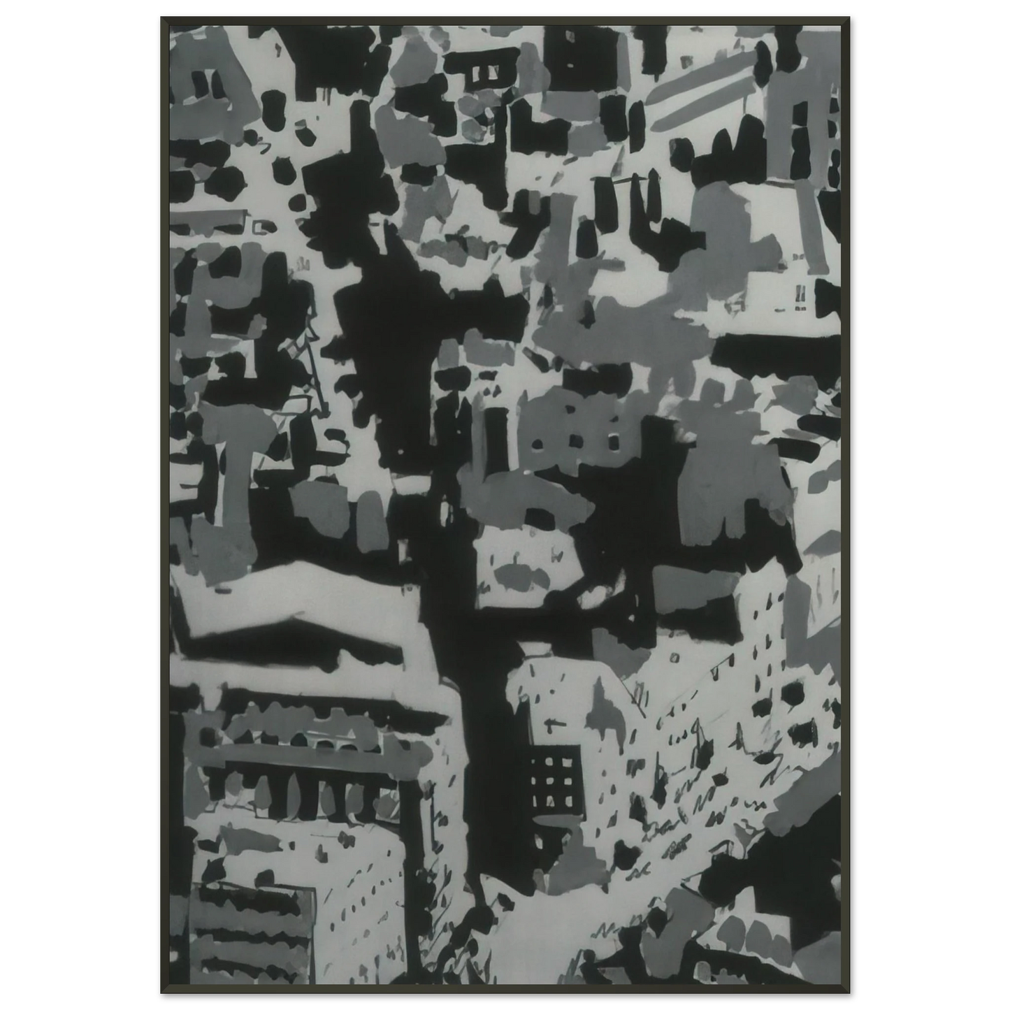 Gerhard Richter TOWNSCAPE P2 1968 Framed Art Print - Aluminum Frame - 21x29.7 cm / 8x12"